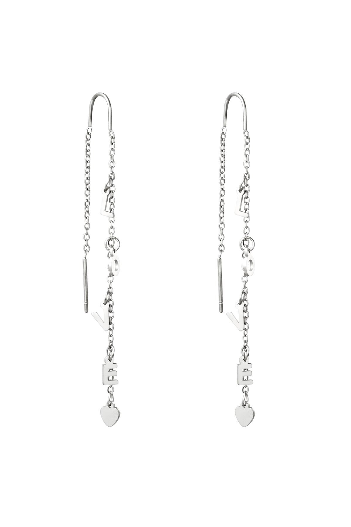 Silver color / Earrings Love Silver Stainless Steel 