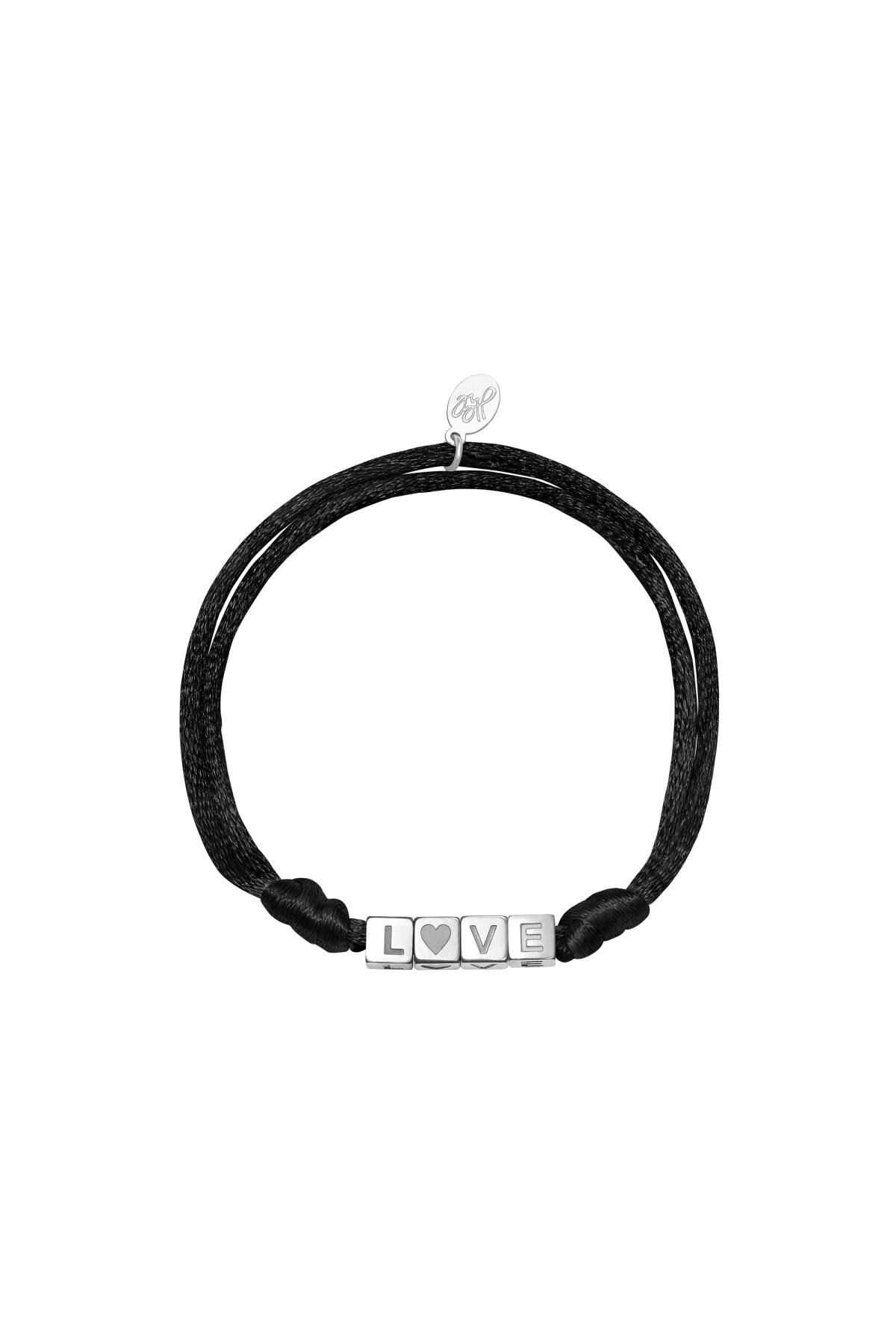 Black & Silver / Bracelet Satin Love Black & Silver Stainless Steel Picture7