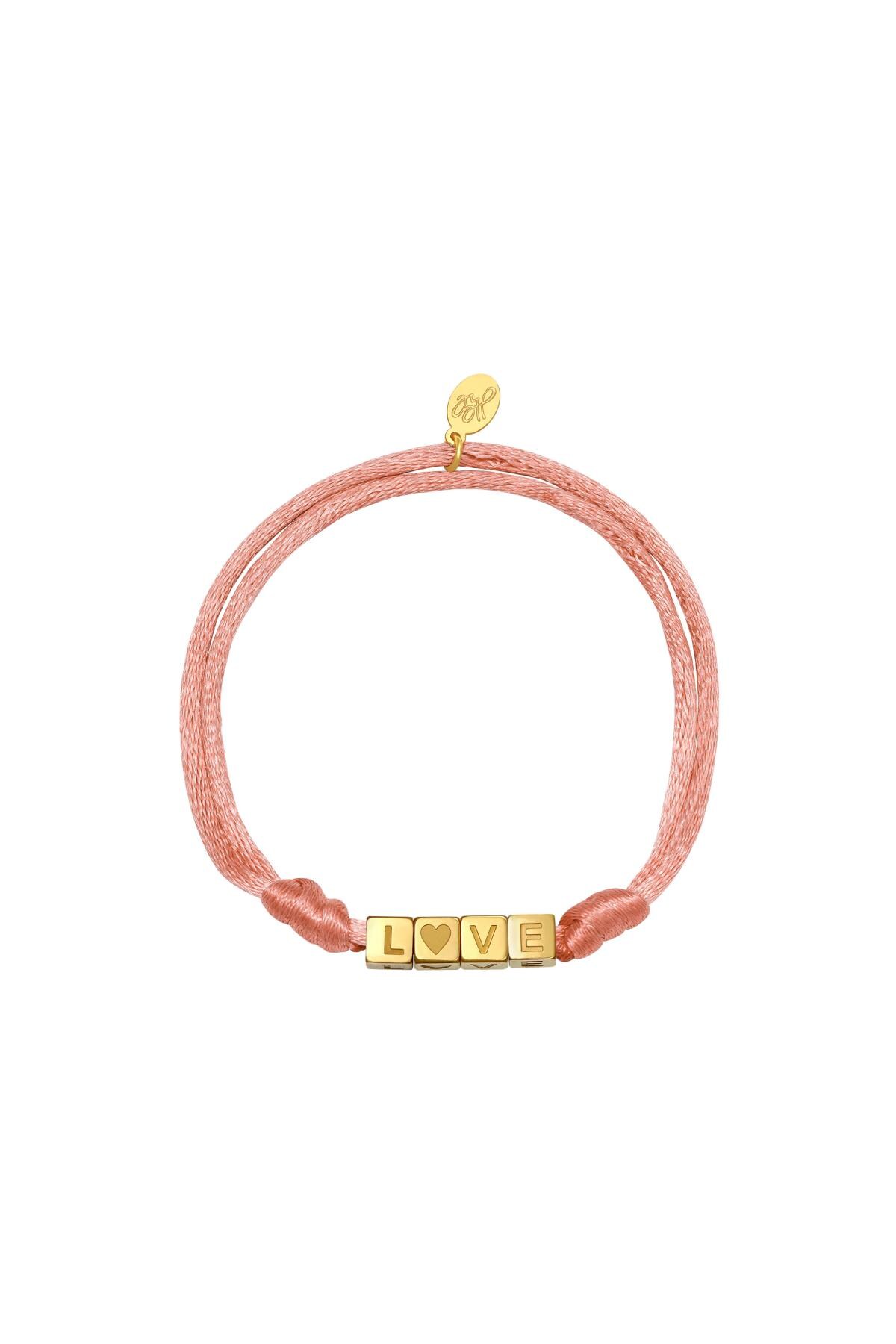 Bracelet Satin Love Pink Stainless Steel 