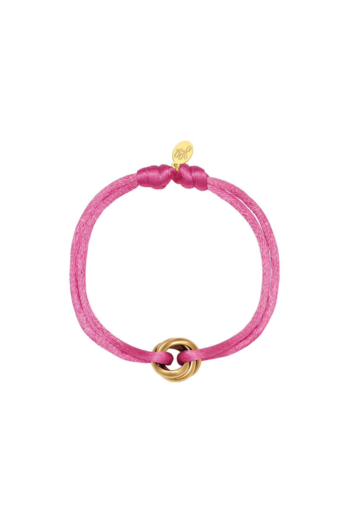 Baby Pink & Gold / Satin bracelet knot Baby Pink & Gold Polyester Picture14