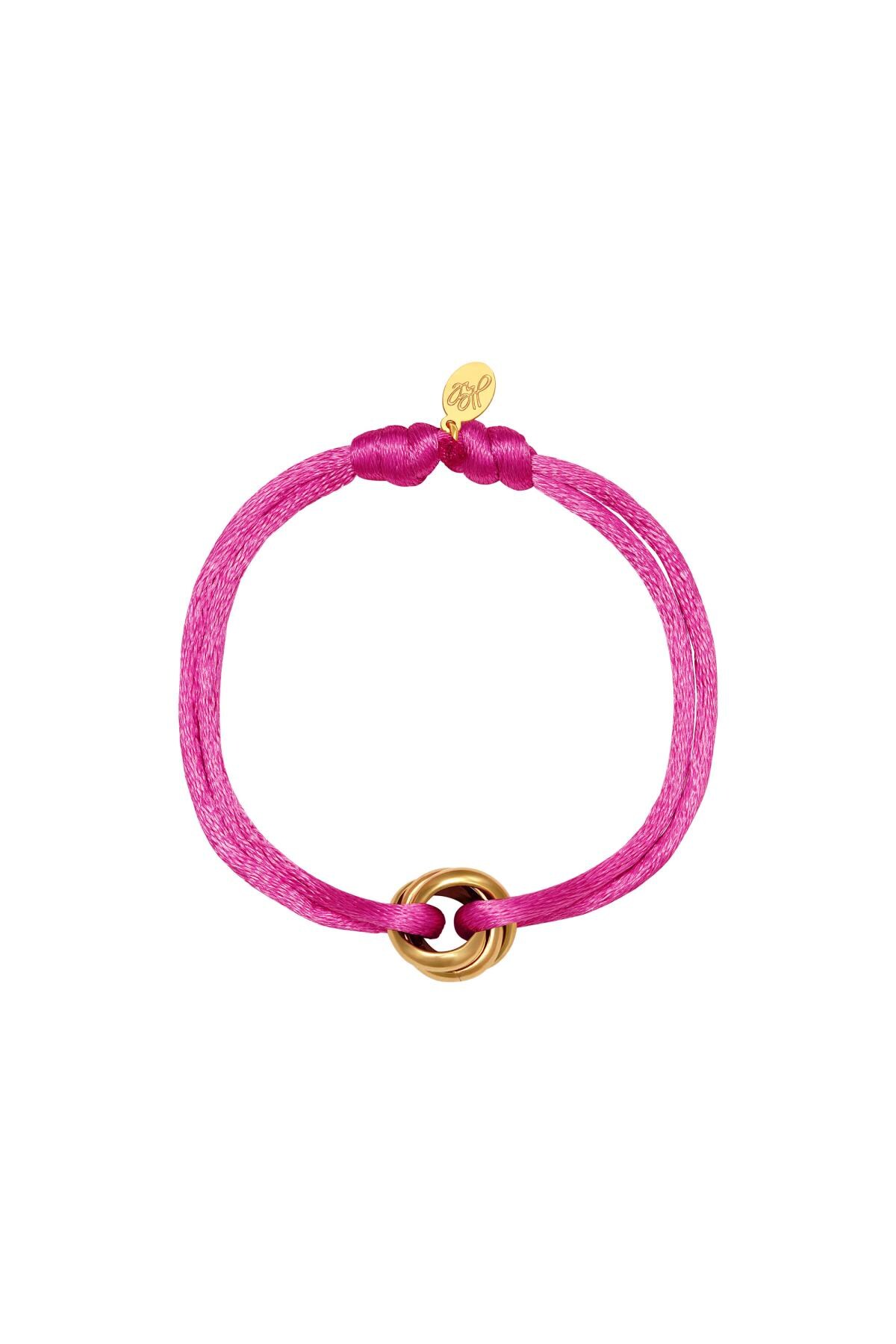 Fuchsia / Satin bracelet knot Fuchsia Polyester Picture13