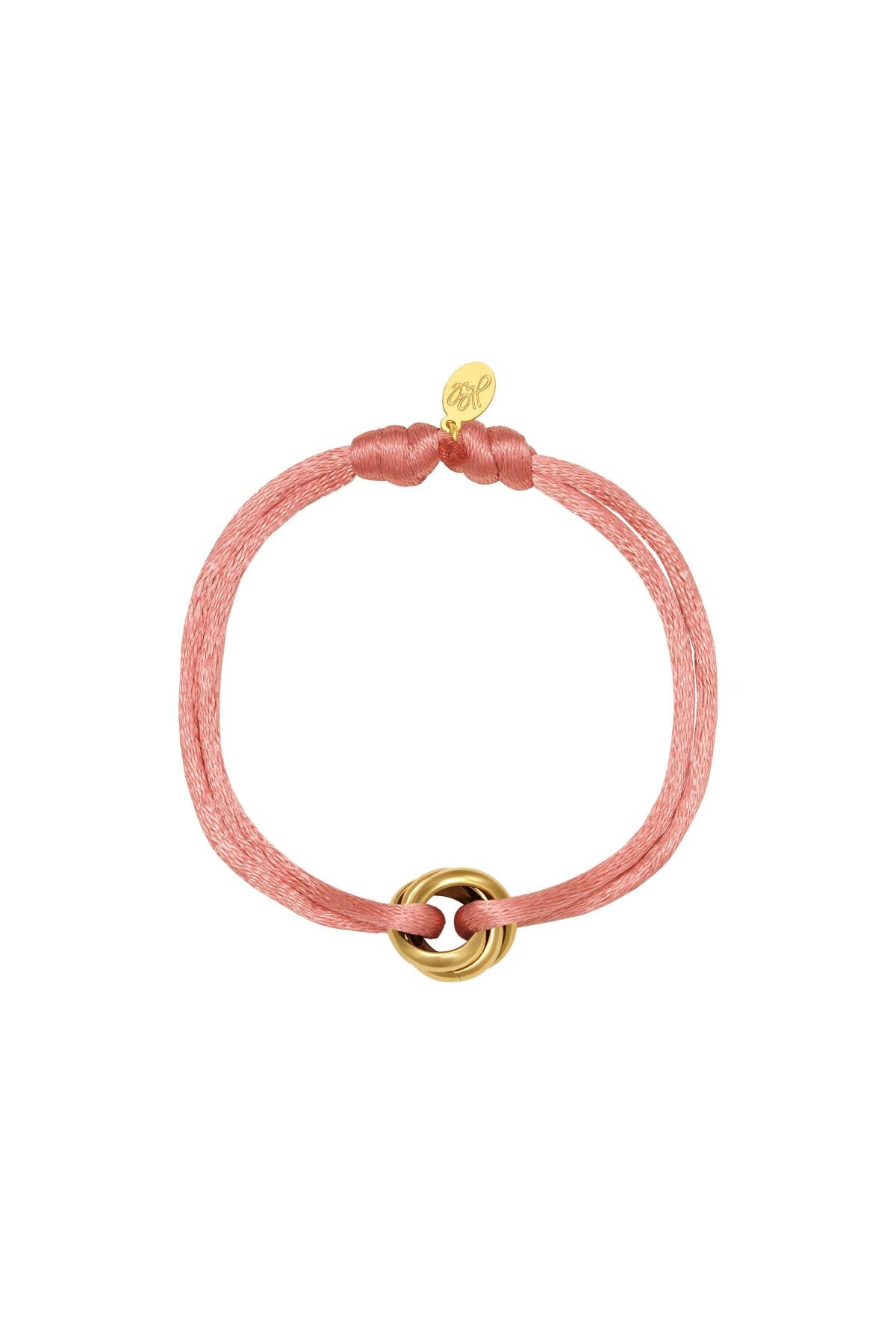 Bracelet Satin Knot Pink Stainless Steel 