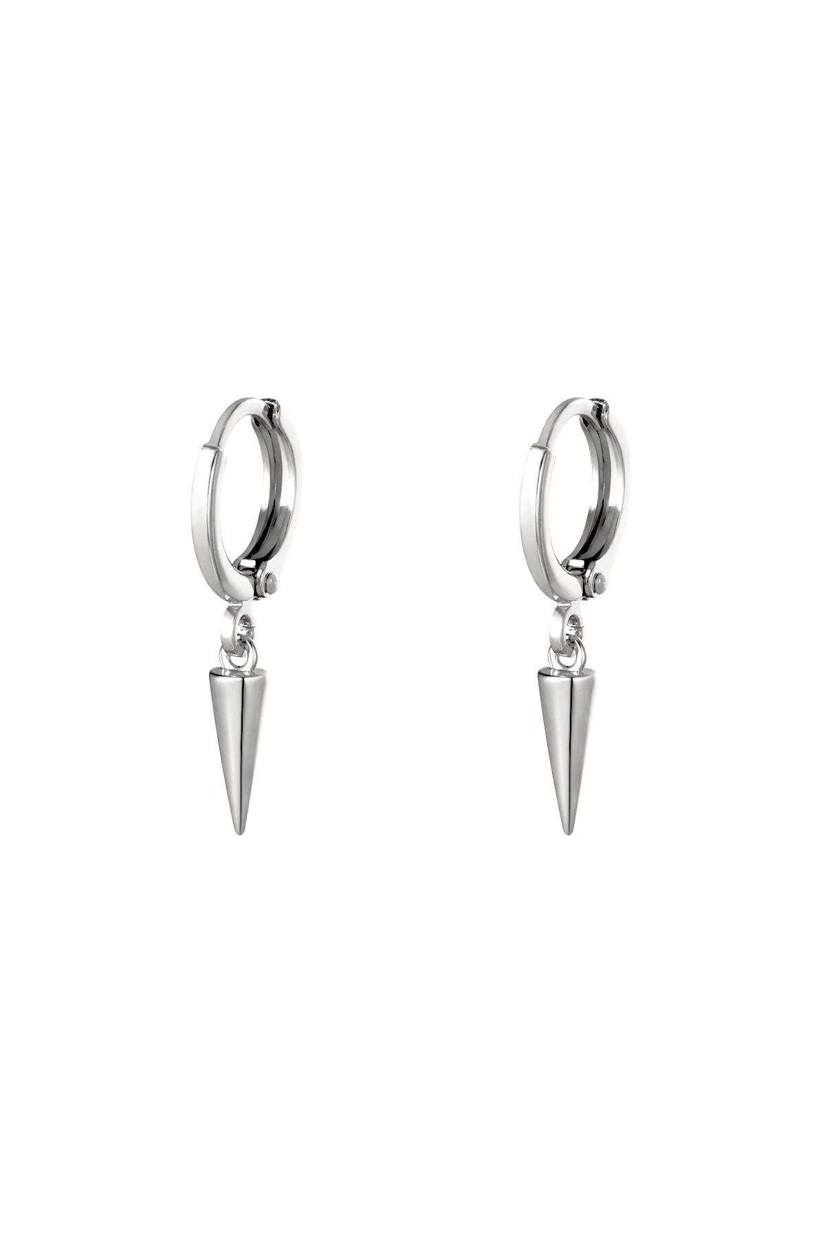 Silver color / Earrings Dangling Cone Silver Copper 