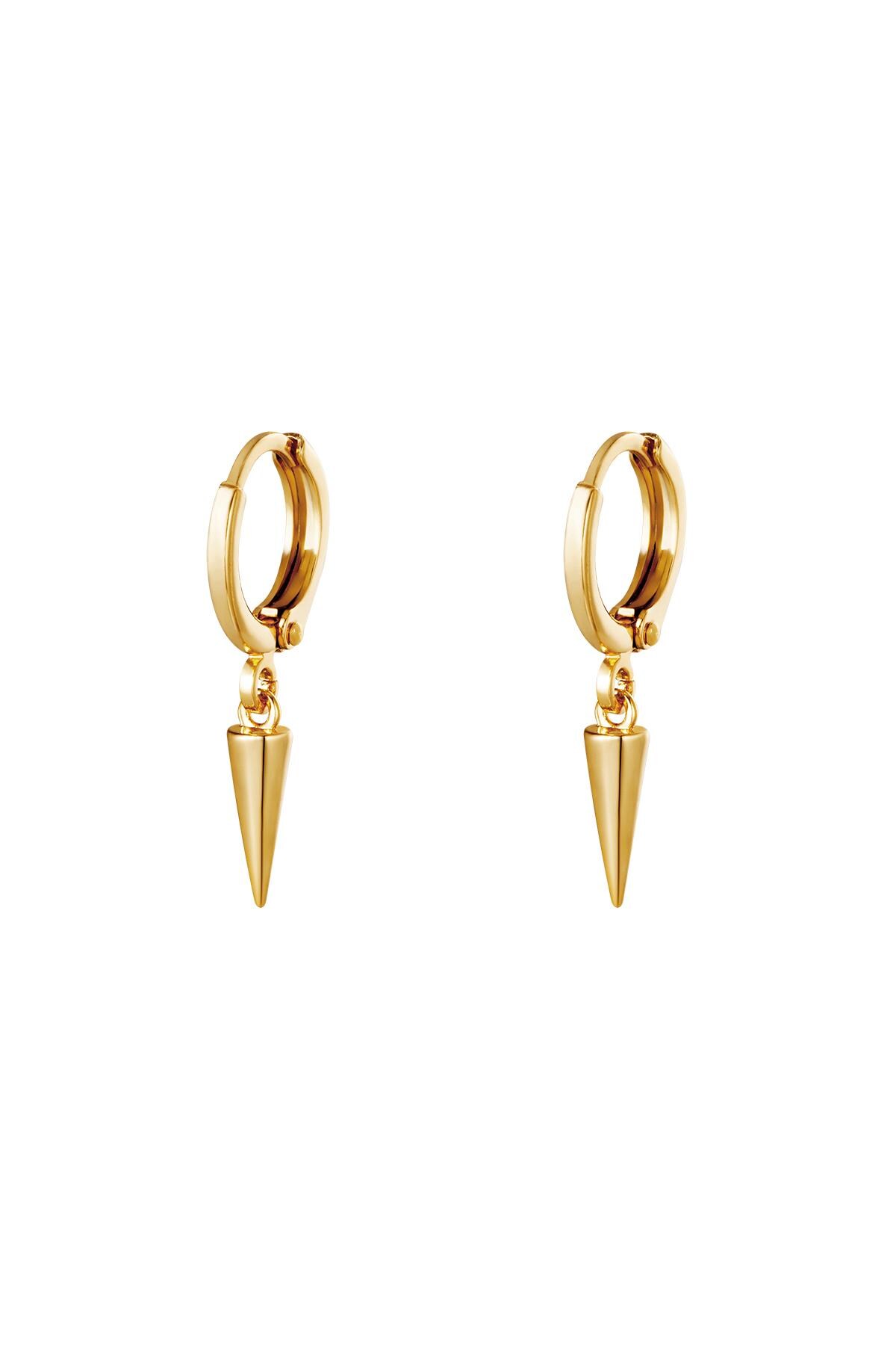 Gold color / Earrings Dangling Cone Gold Copper Picture2