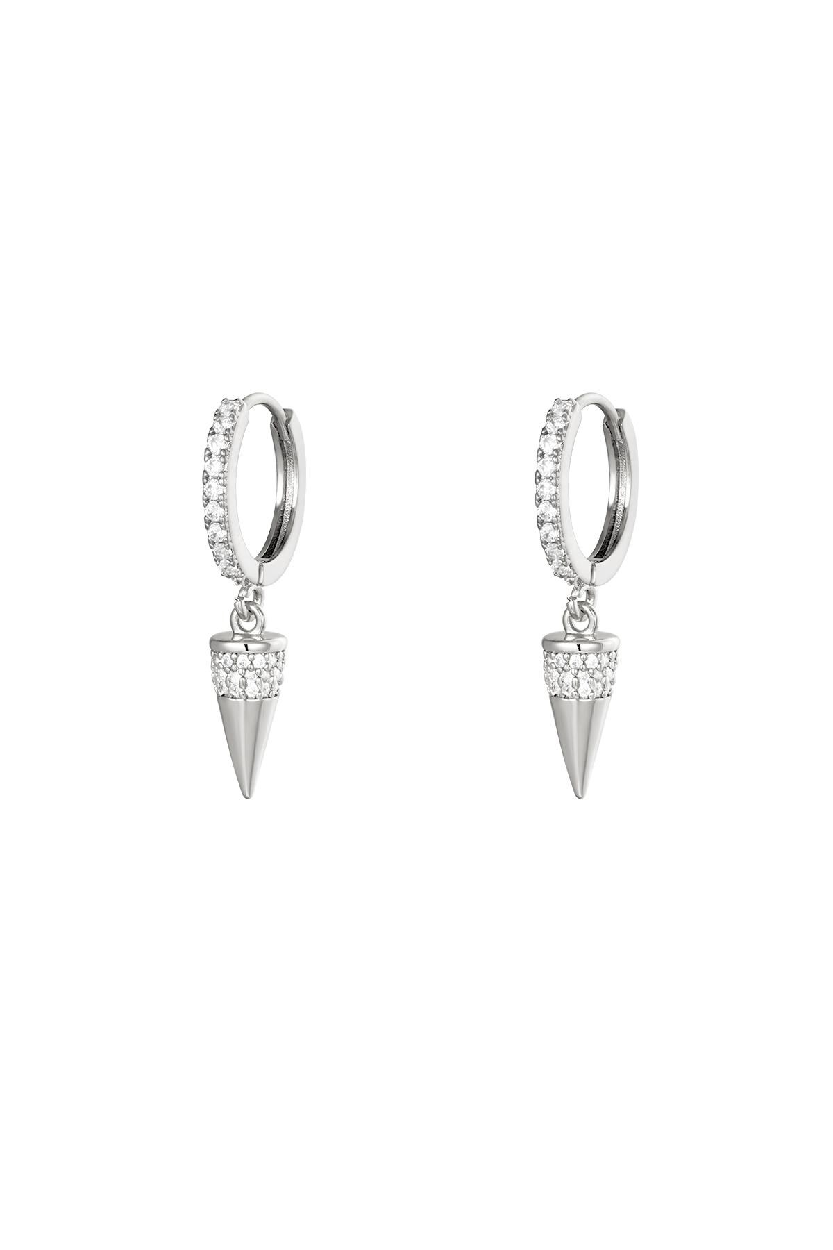 Silver color / Earrings Diamond Cone Silver Copper 