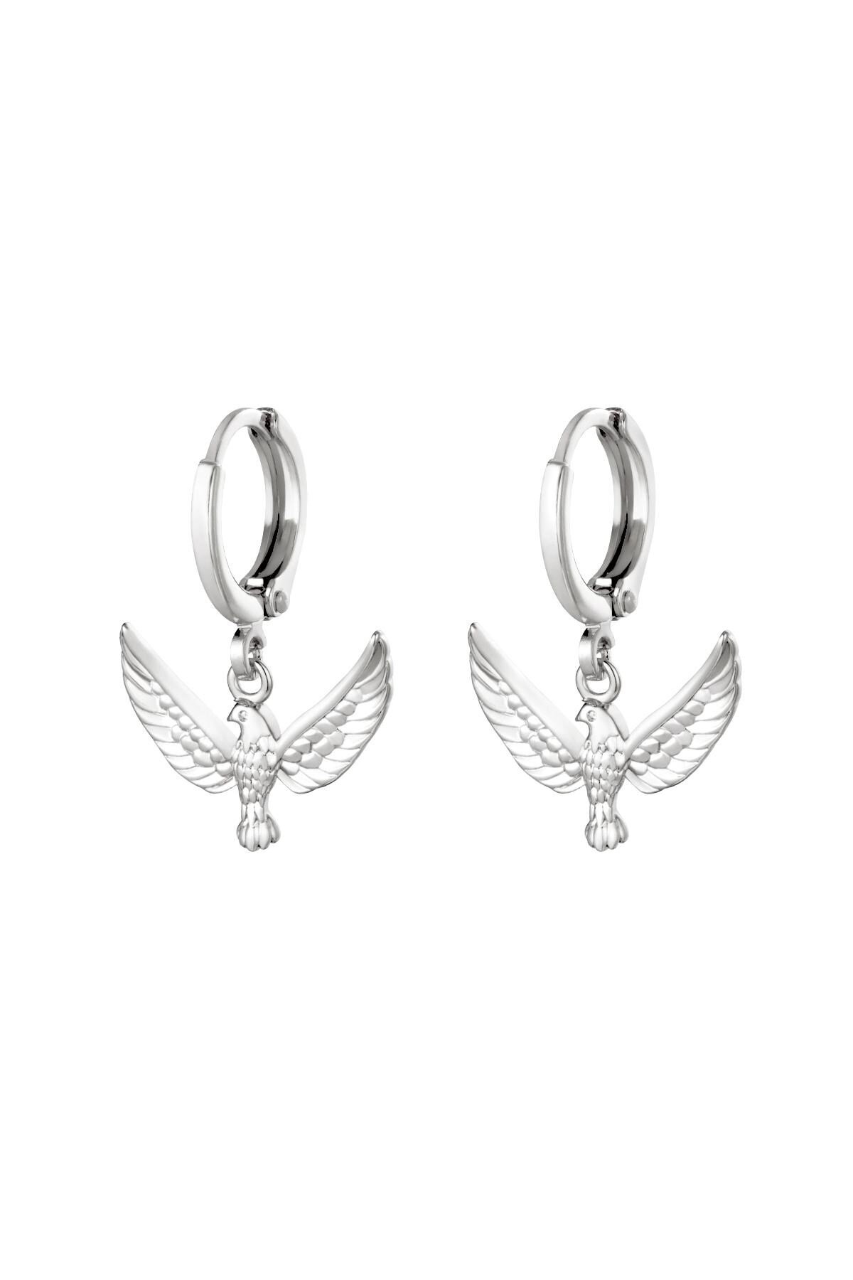 Silver color / Earrings Bird of Freedom Silver Copper 