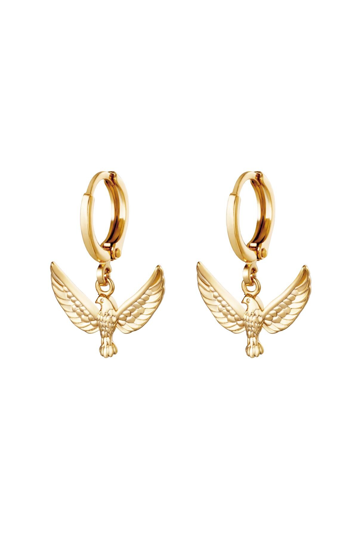 Gold color / Earrings Bird of Freedom Gold Copper Picture2