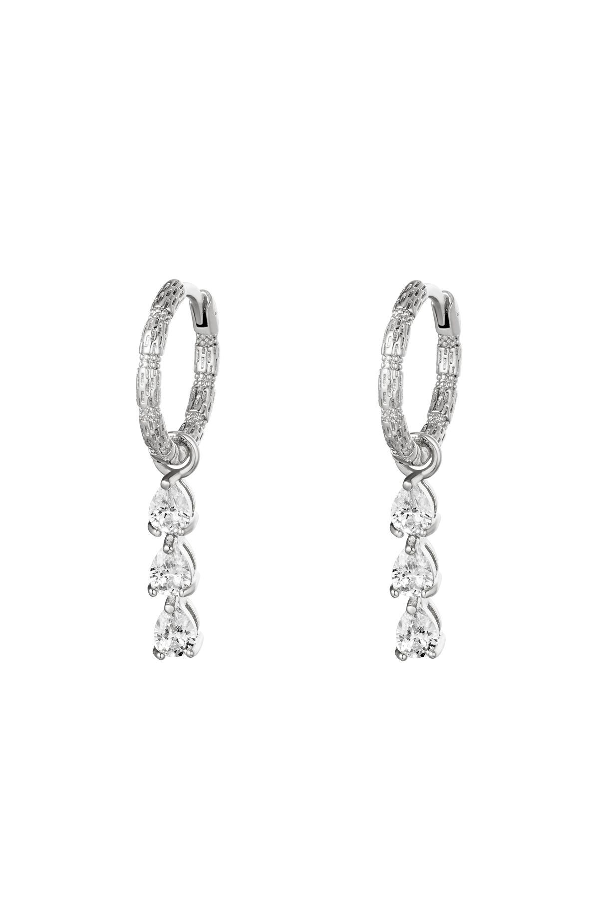 Silver color / Earrings Diamonds In A Row Silver Copper 