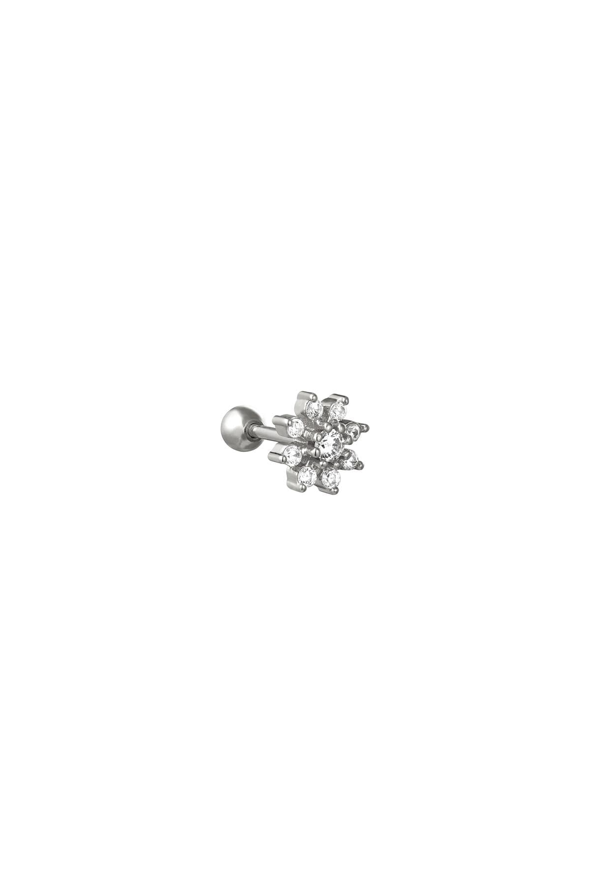 Silver color / Piercing Flowerish Silver Copper 