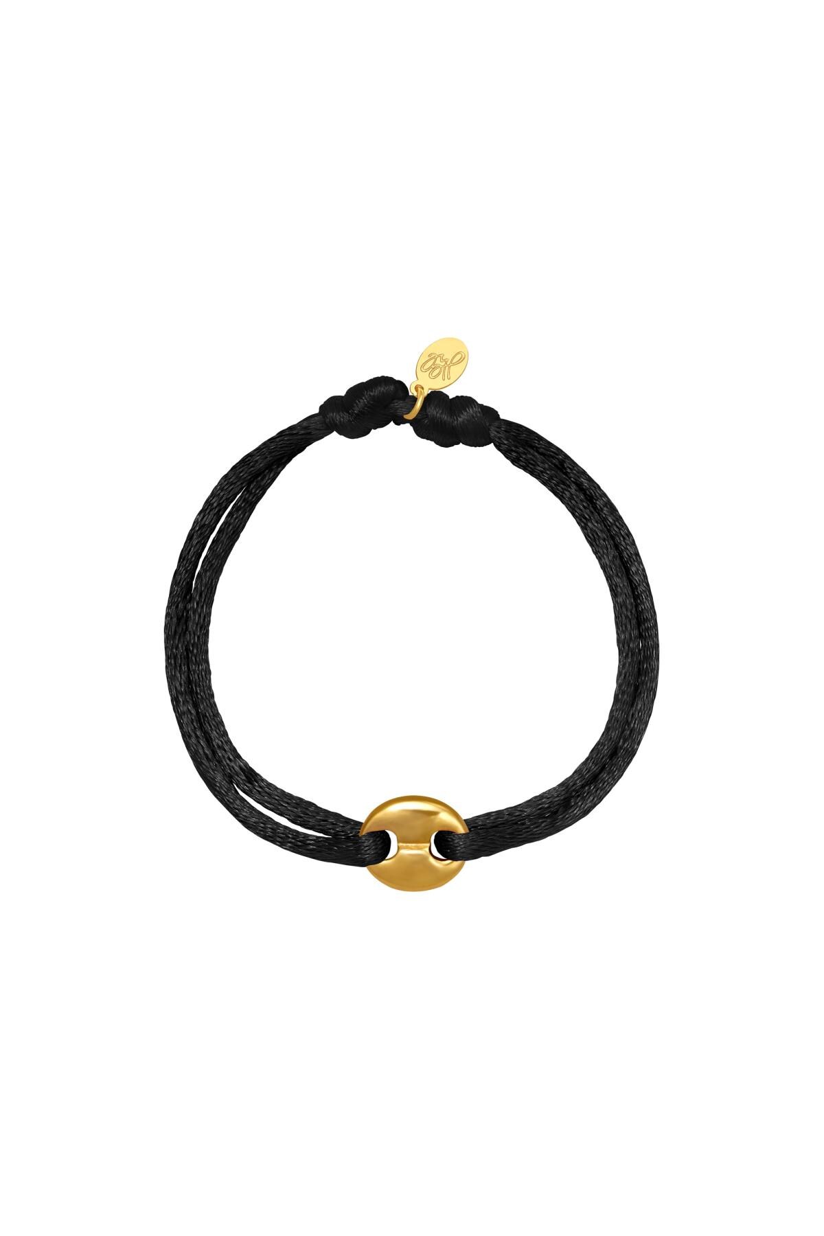 Black / Bracelet Satin Disk Black Polyester 