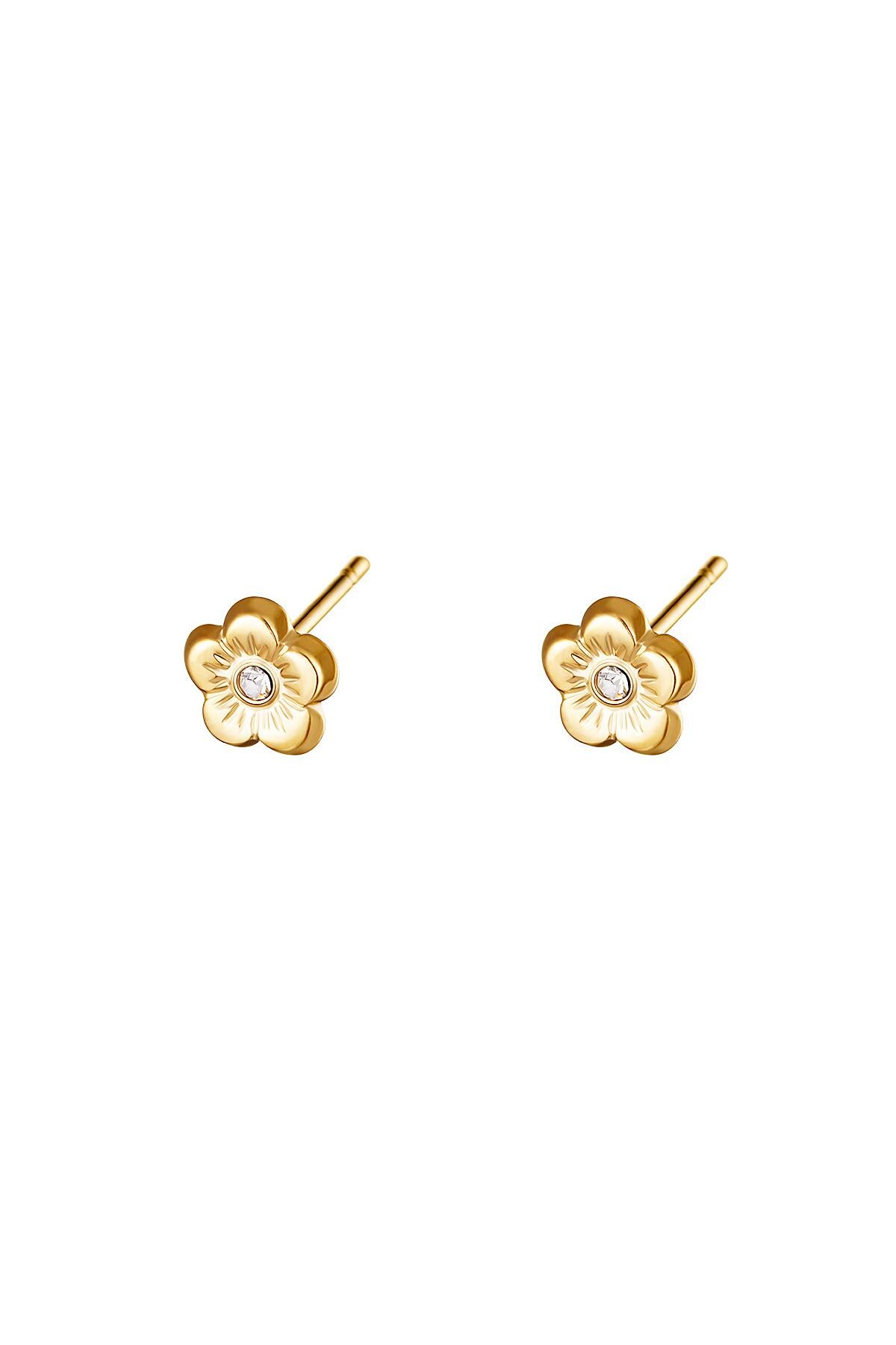 Gold color / Earrings Flower Gold Stainless Steel 