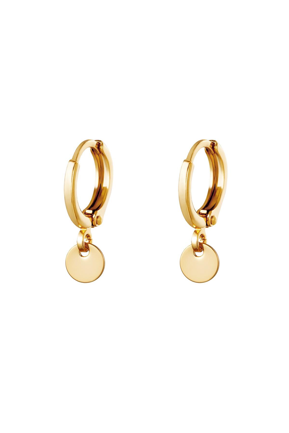 Gold color / Earrings Plain Coin Gold Copper 