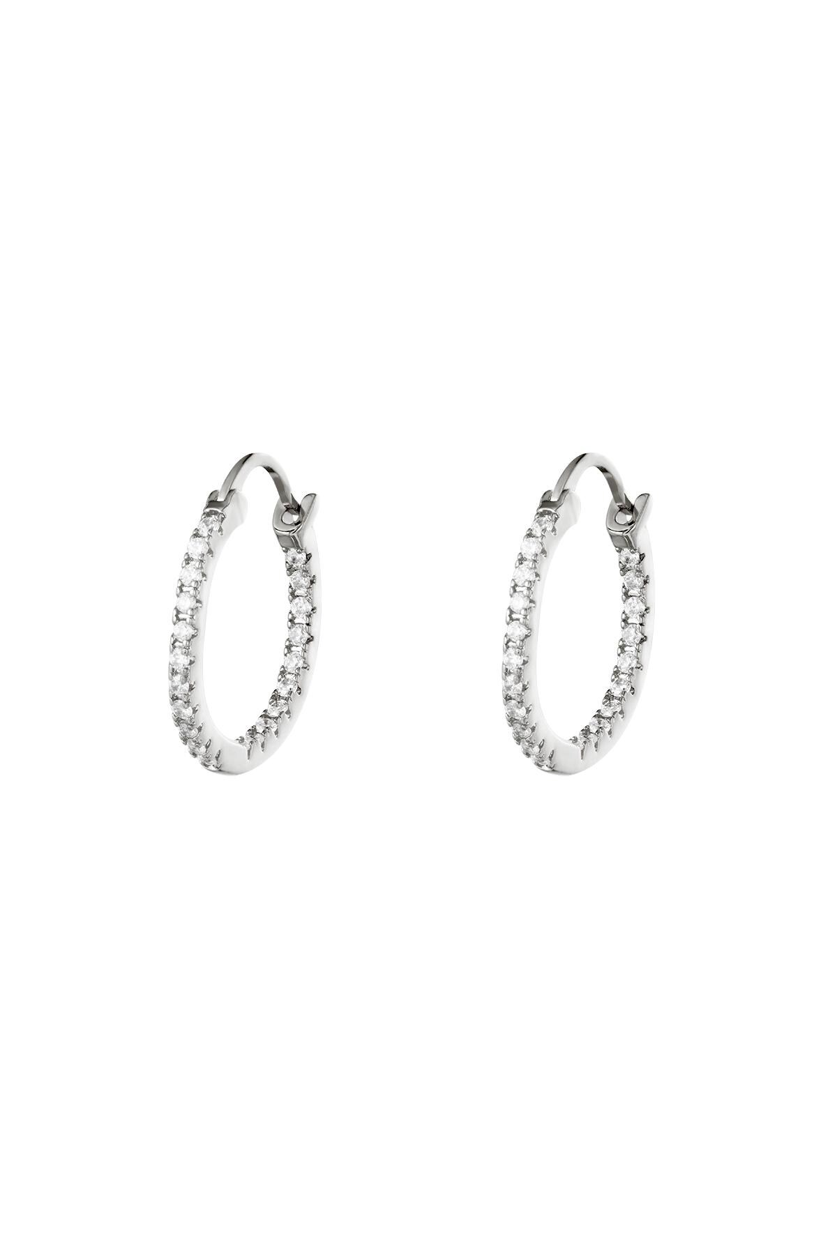 Silver color / Earrings shiny hoops Silver Copper Picture2