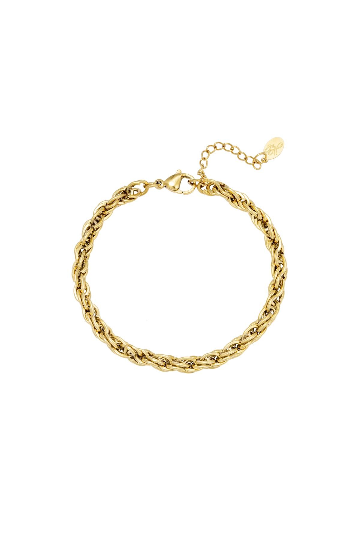 Gold color / Bracelet Twisted Chain Gold Stainless Steel Picture2