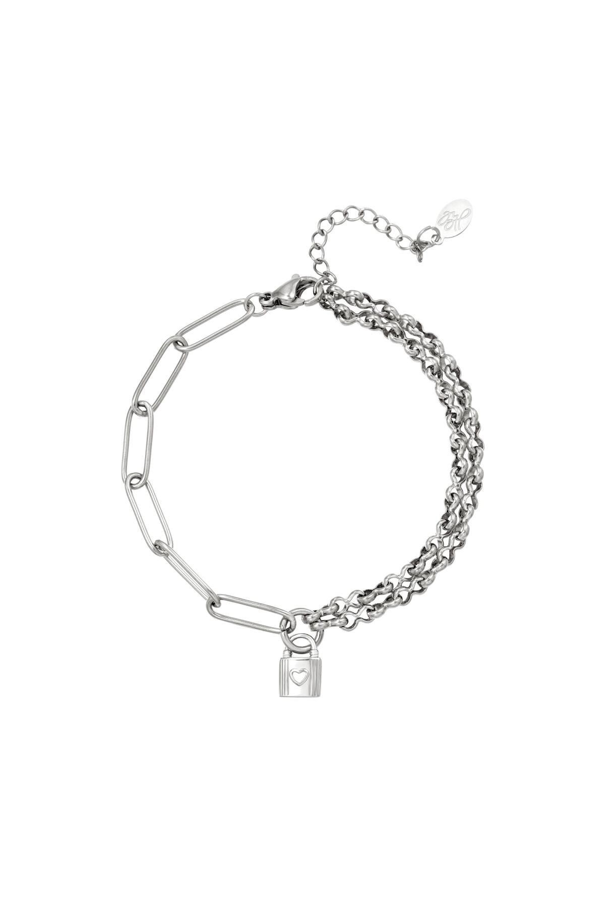 Stainless steel bracelet Lock Silver 