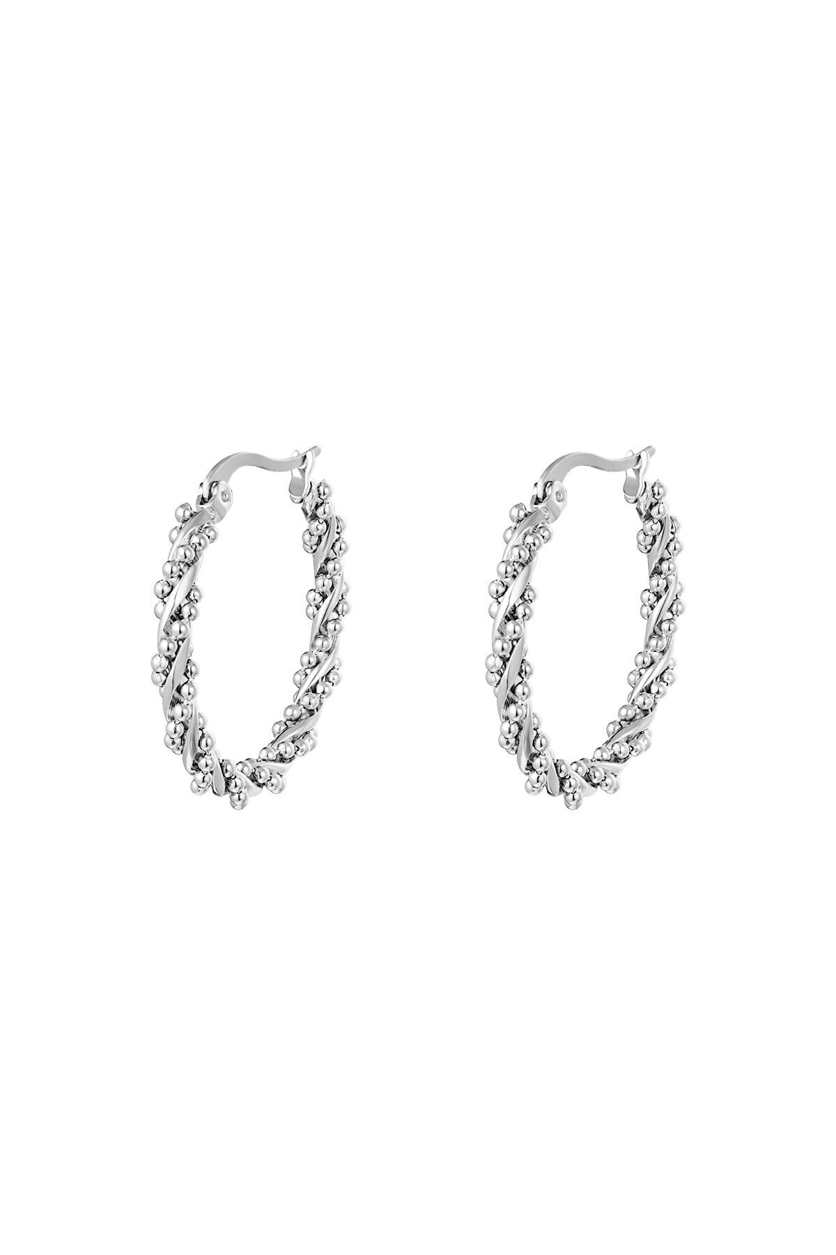 Silver color / Stainless Steel Twisted Hoop Earrings Silver 