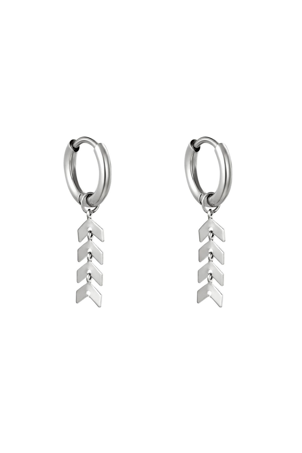 Silver color / Earrings Fishbone Silver Stainless Steel 