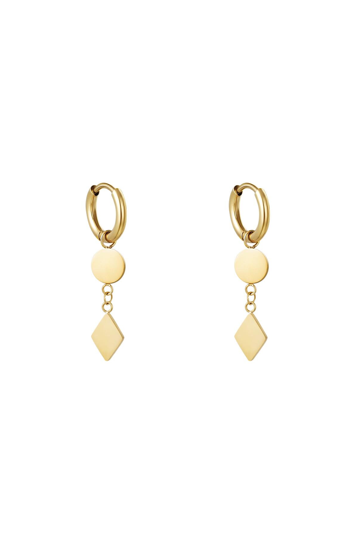 Gold color / Earrings Geometry Gold Stainless Steel 