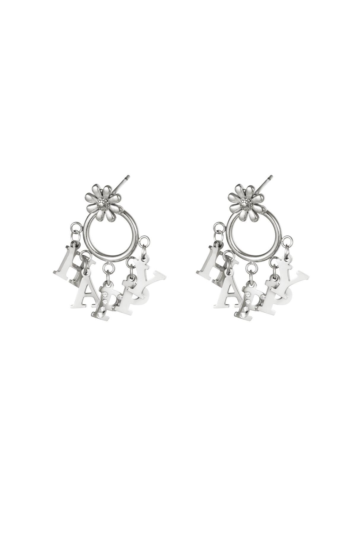 Silver color / Stainless steel earring Happy Silver 