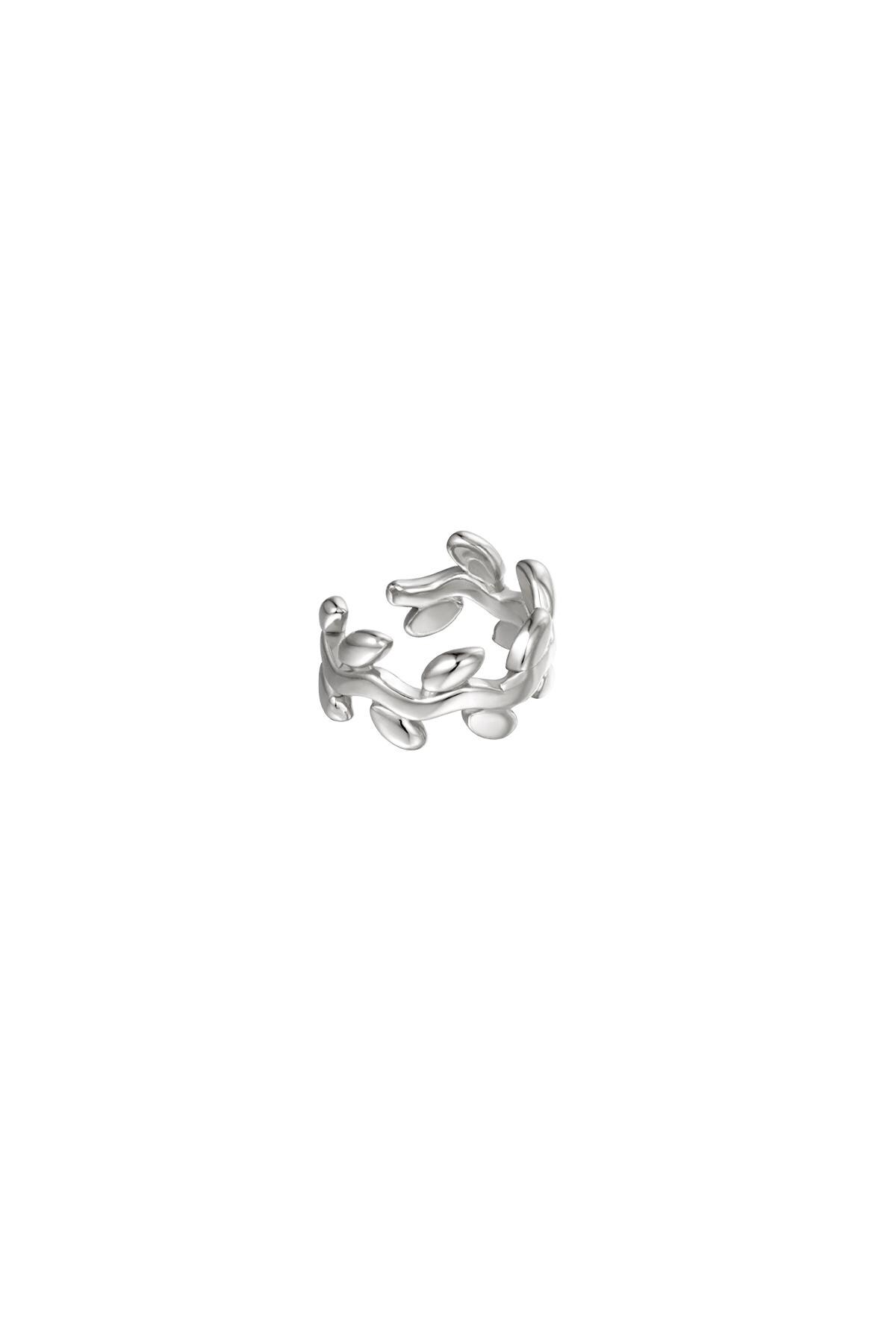 Earcuff laurel shape Silver Stainless Steel h5 