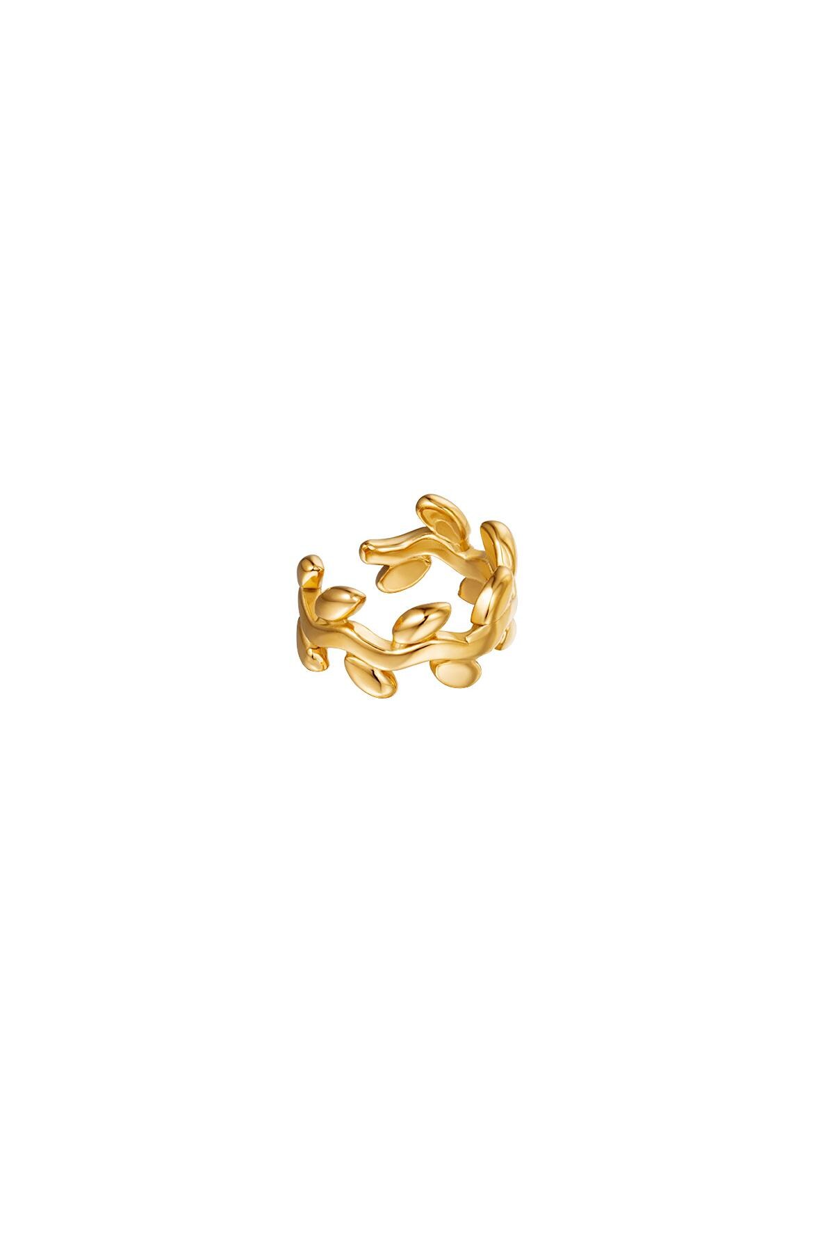 Gold color / Earcuff laurel shape Gold Stainless Steel Picture2