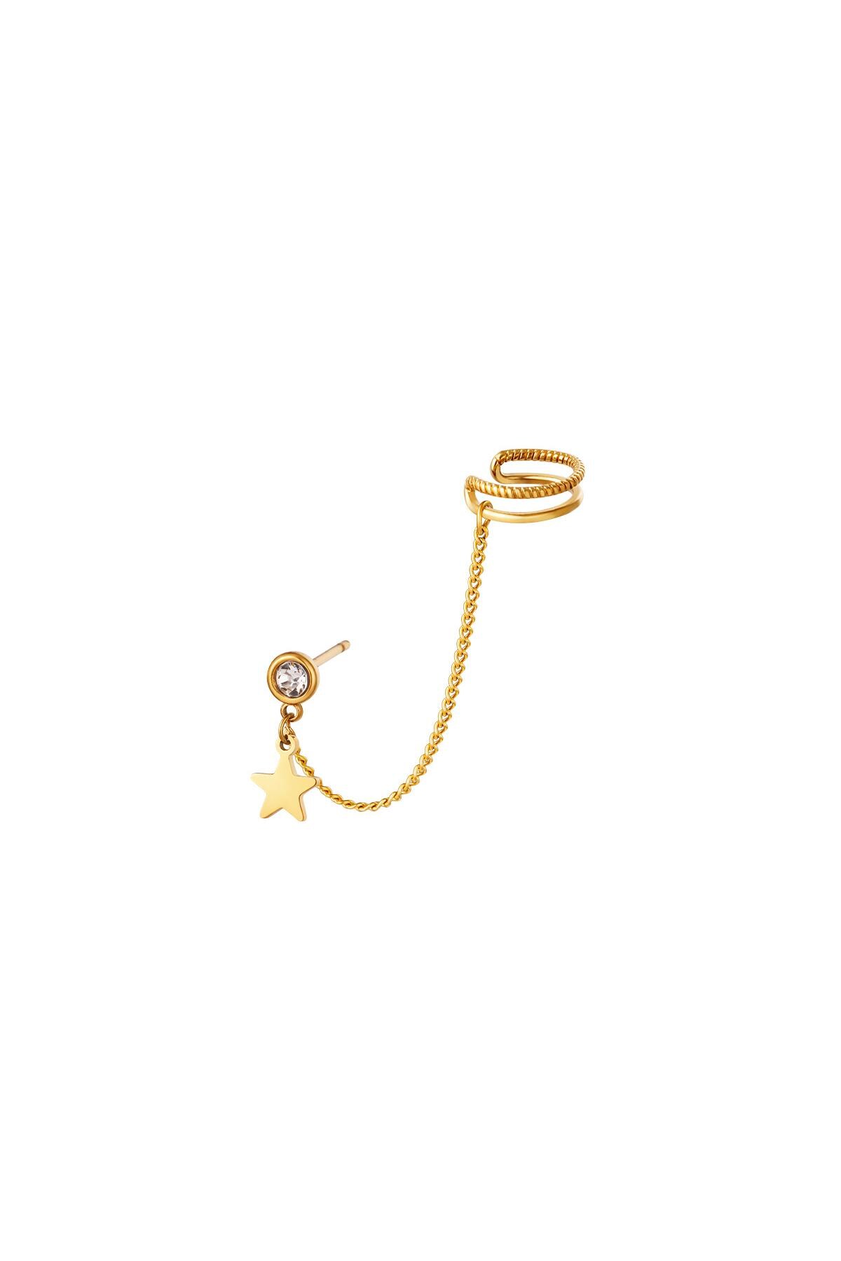 Gold color / Stainless steel ear cuff star Gold 