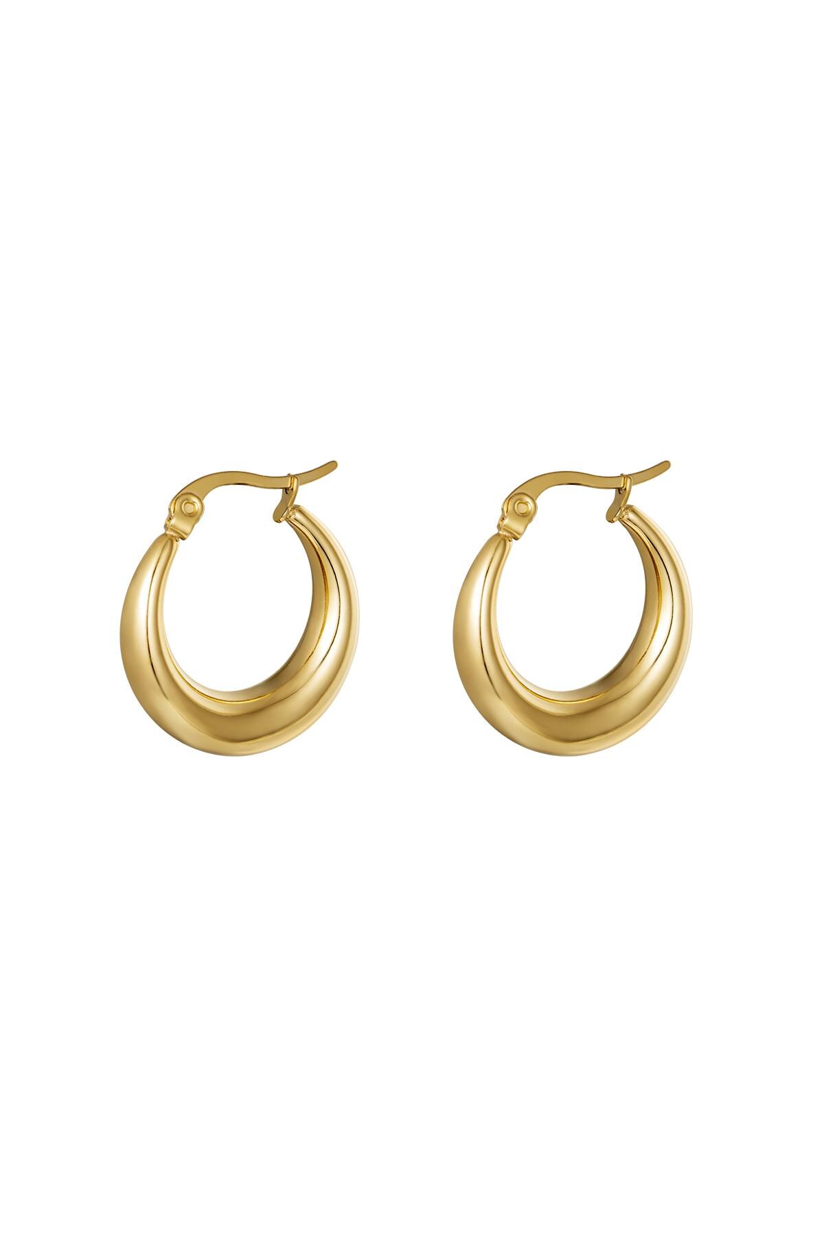 Gold color / Earrings Arched Gold Stainless Steel 