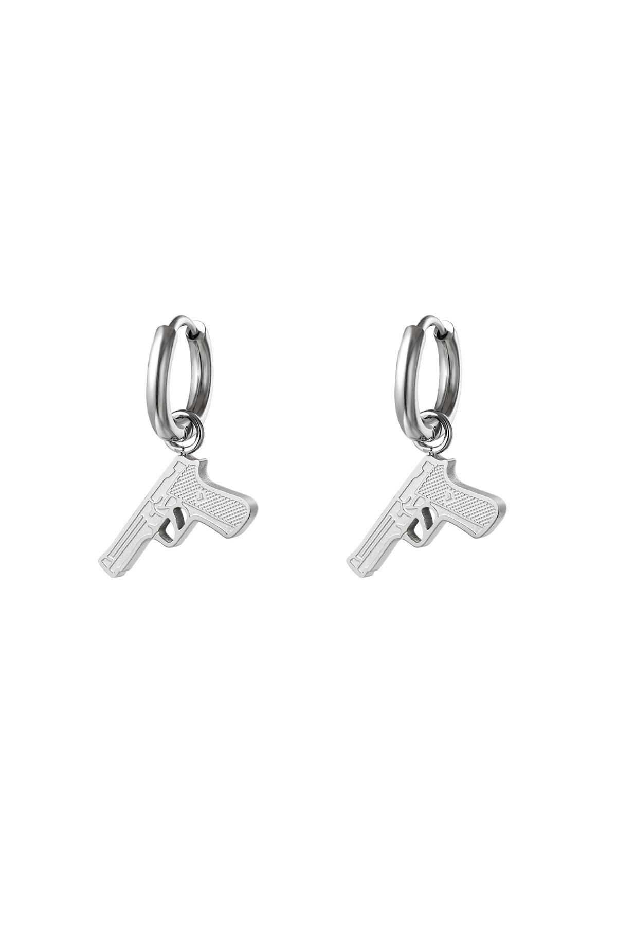 Silver color / Stainless steel earrings pistol Silver Picture2