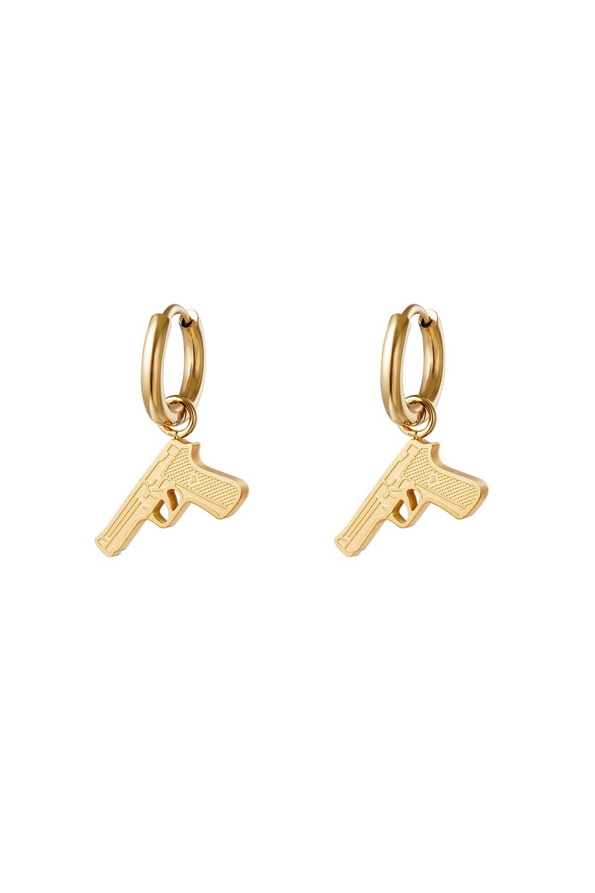 Gold color / Stainless steel earrings pistol Gold 