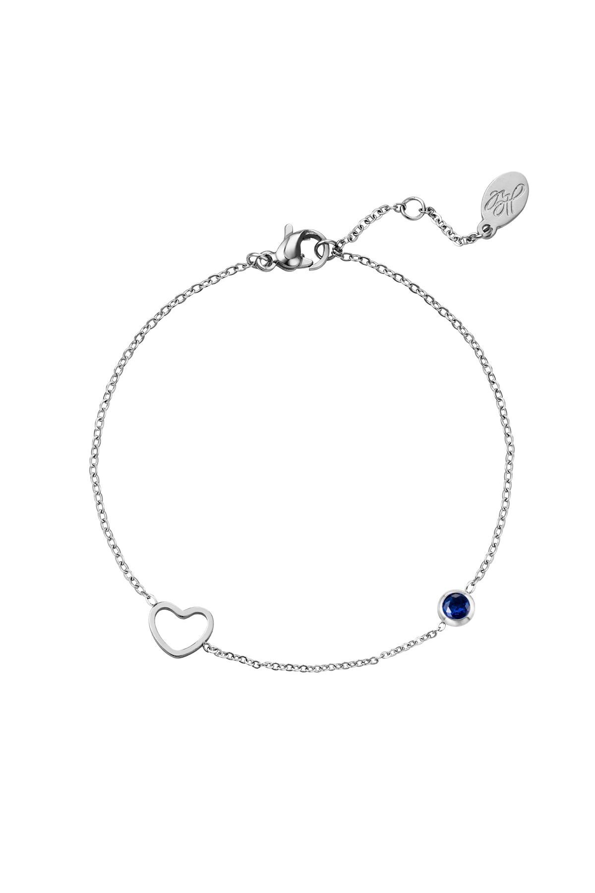 Birthstone bracelet September silver Blue Stainless Steel 