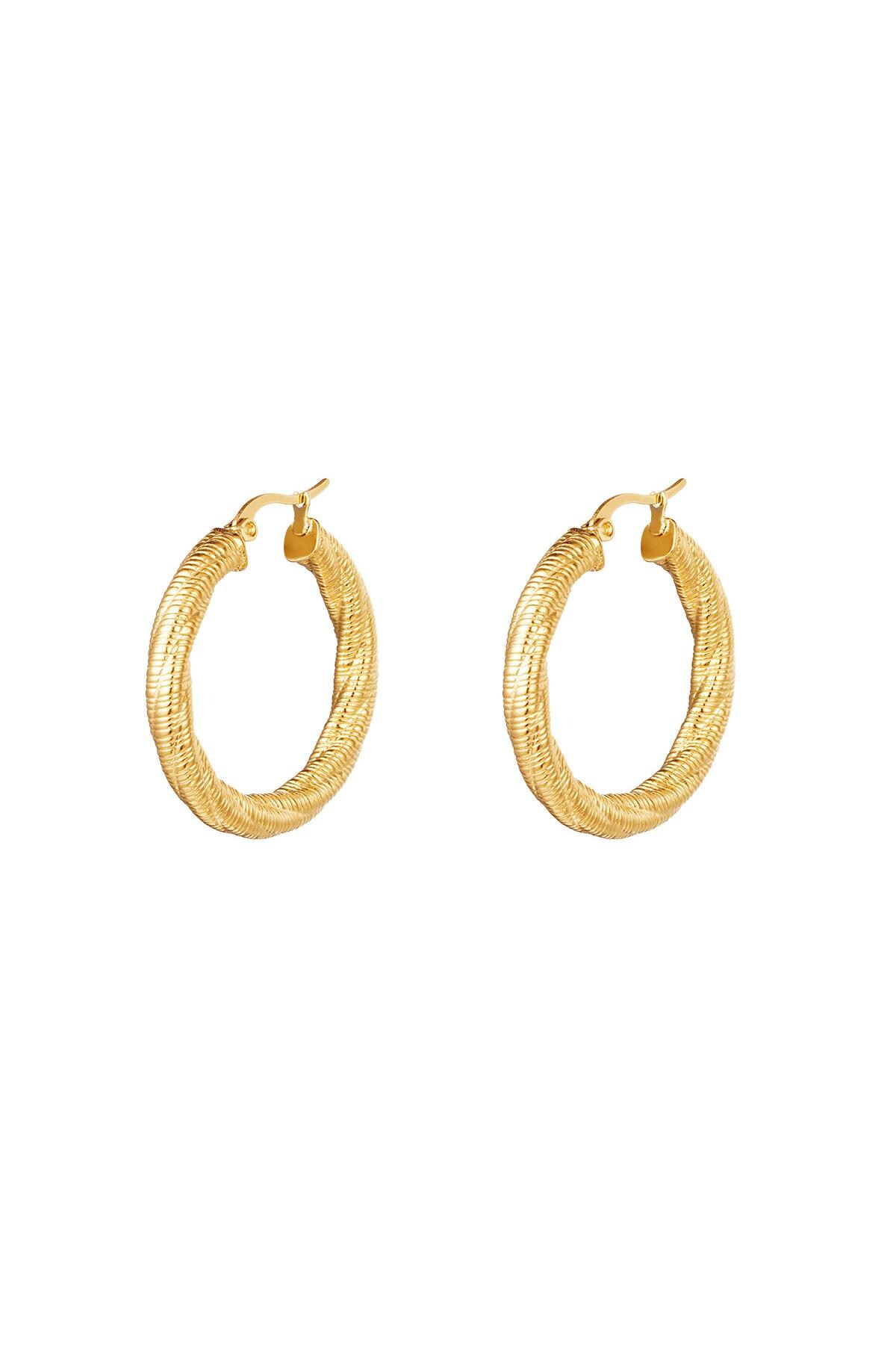 Gold color / Hoops twisted small Gold Stainless Steel 