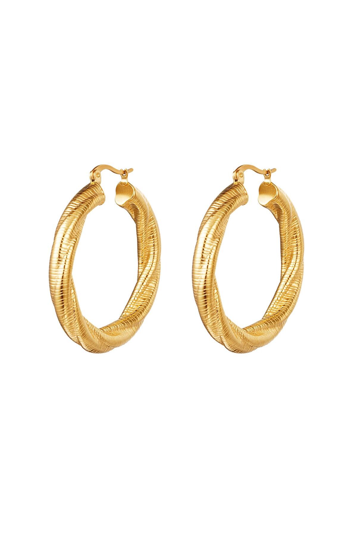 Gold color / Hoops twisted large Gold Stainless Steel 