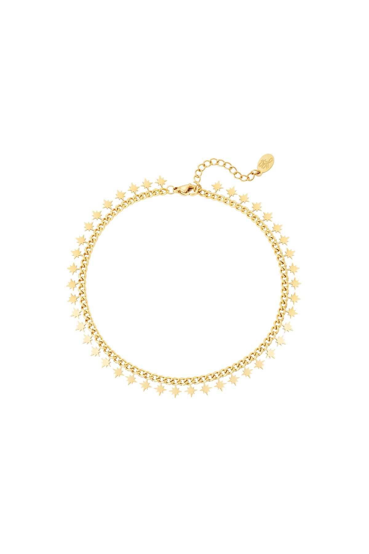 Gold color / Stainless steel bracelet sparkling stars Gold 