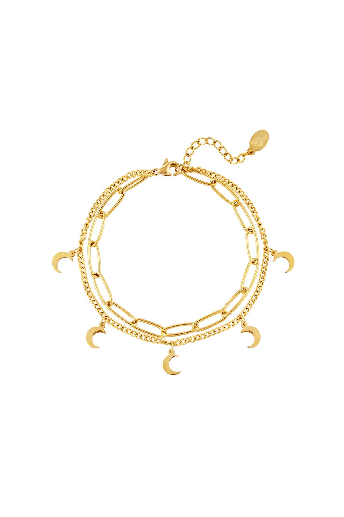 Gold color / Bracelet Chain Moon Gold Stainless Steel Picture2