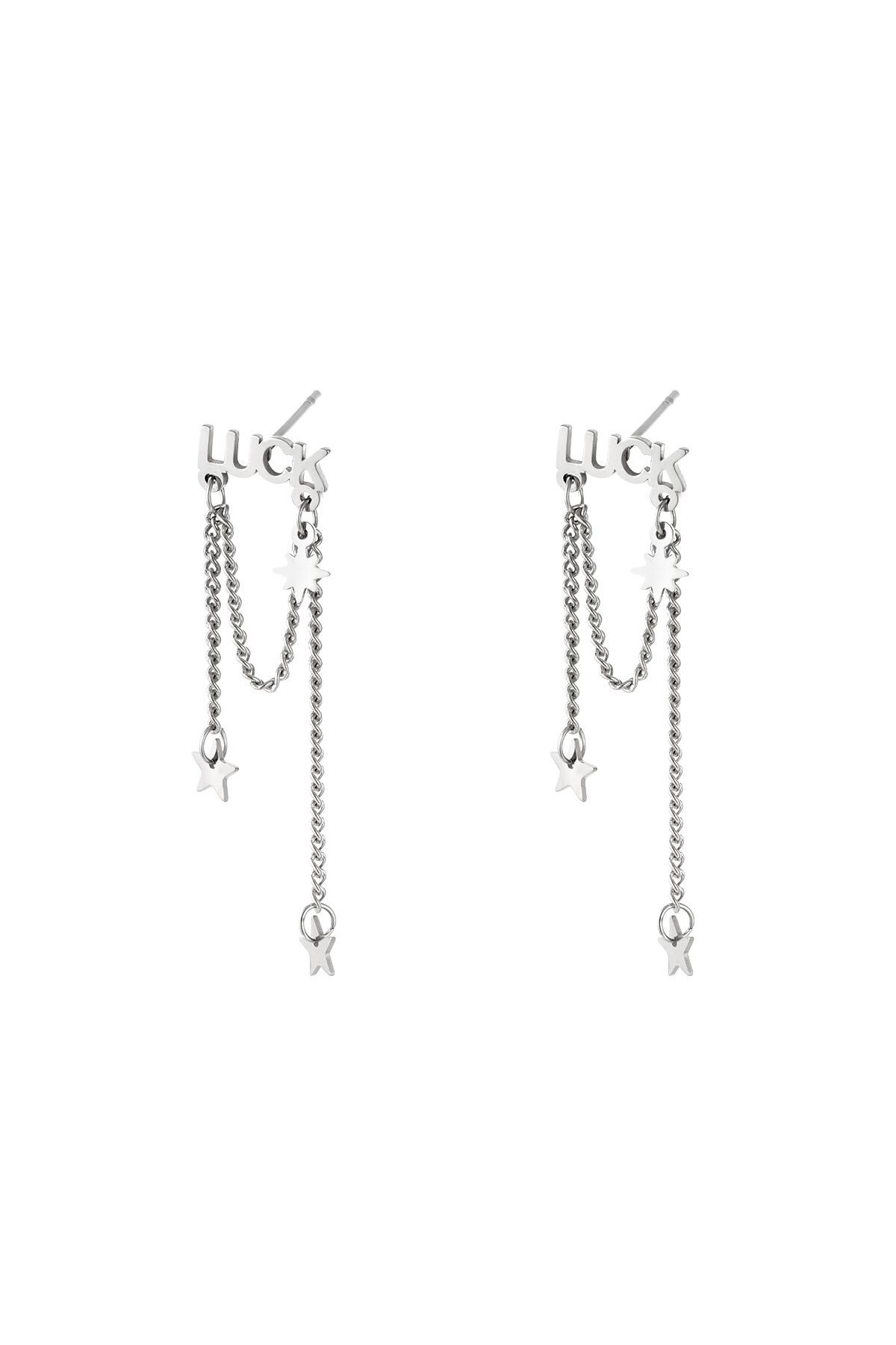 Earrings Luck and stars Silver Stainless Steel h5 