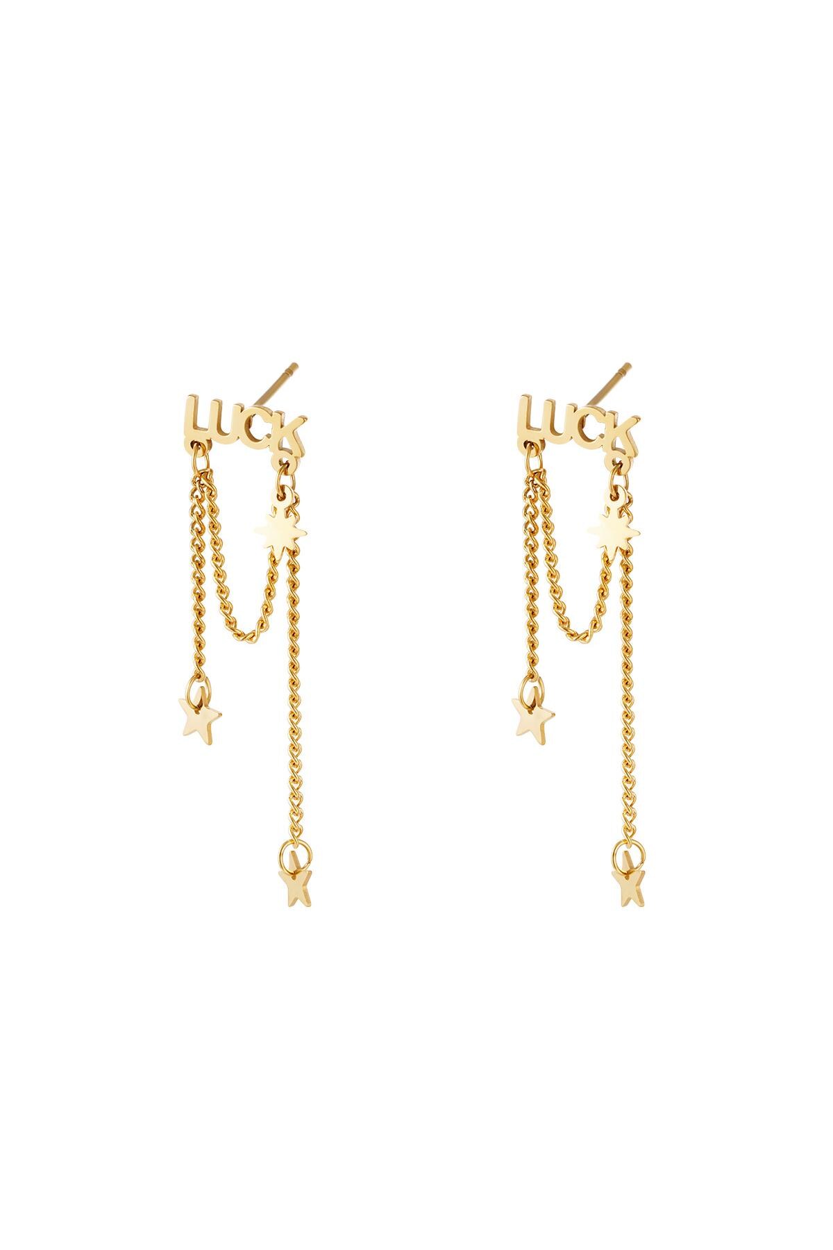 Earrings Luck and stars Gold Stainless Steel h5 