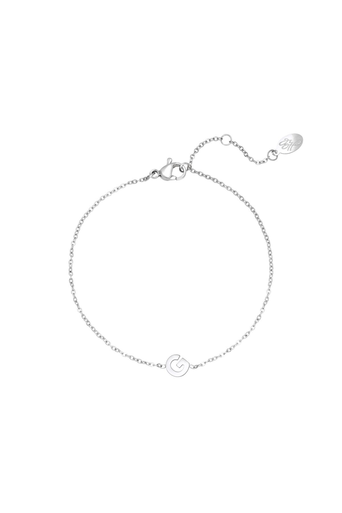 Stainless steel bracelet initial G Silver 