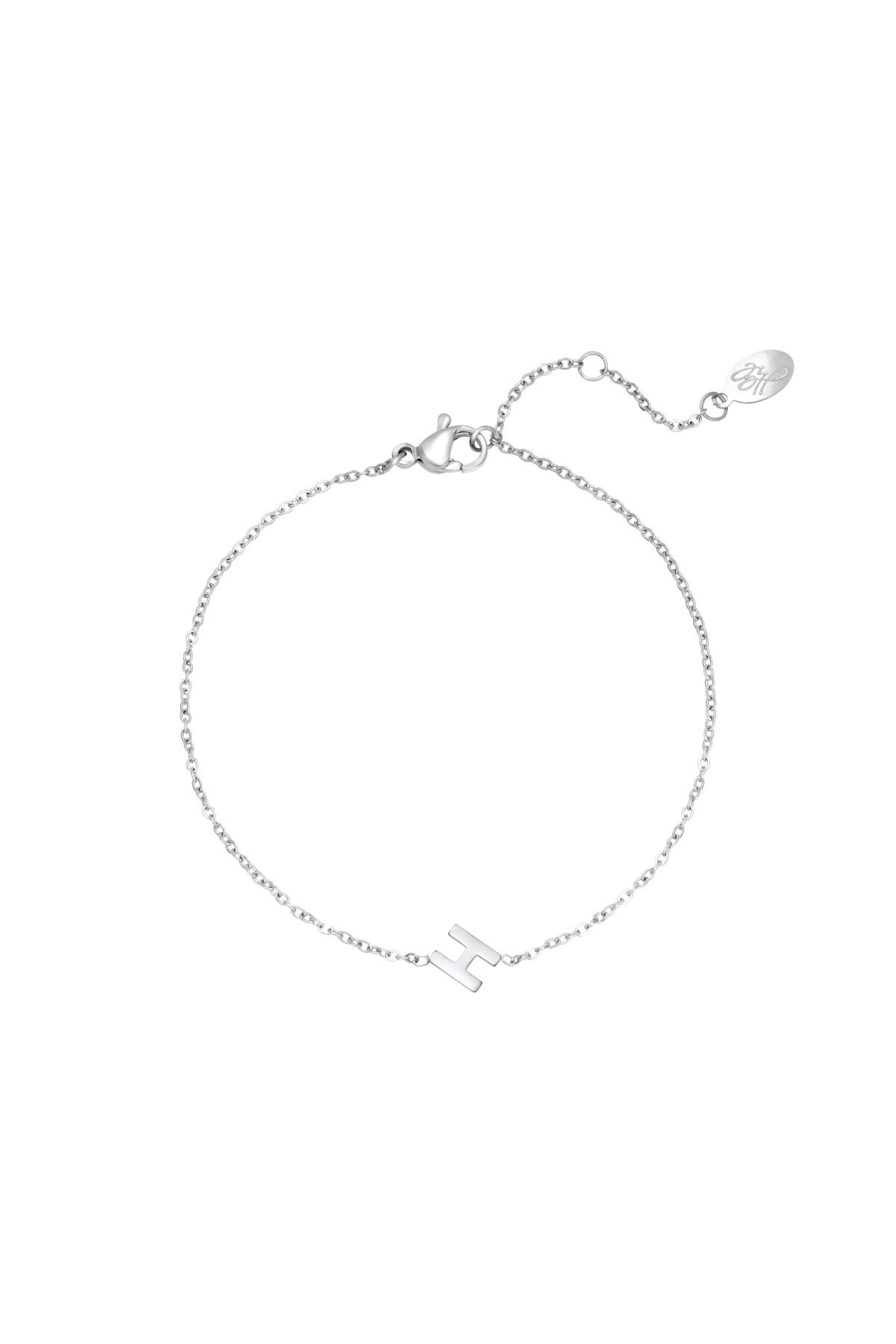 Stainless steel bracelet initial H Silver 