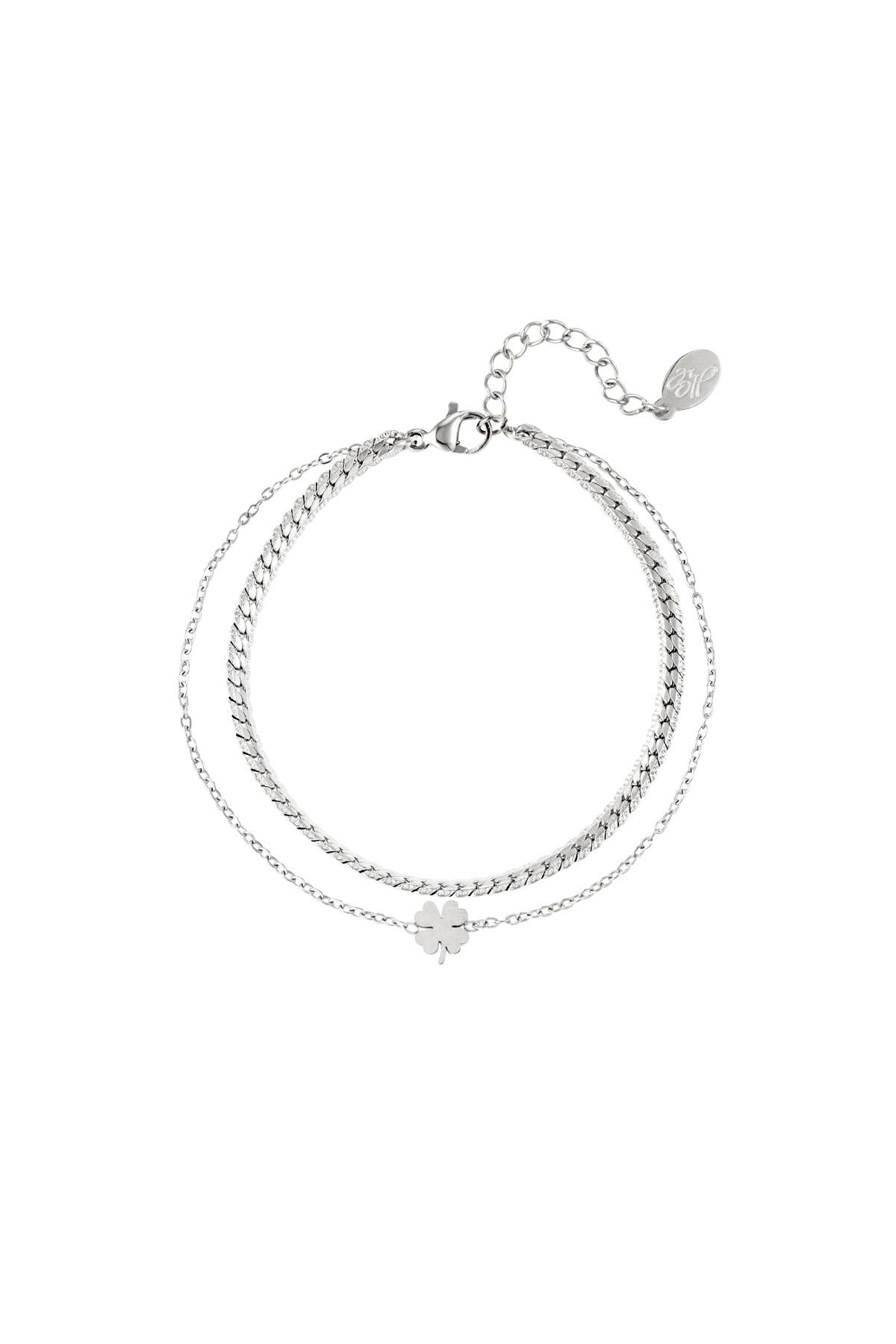 Multi-layered stainless steel bracelet Silver 