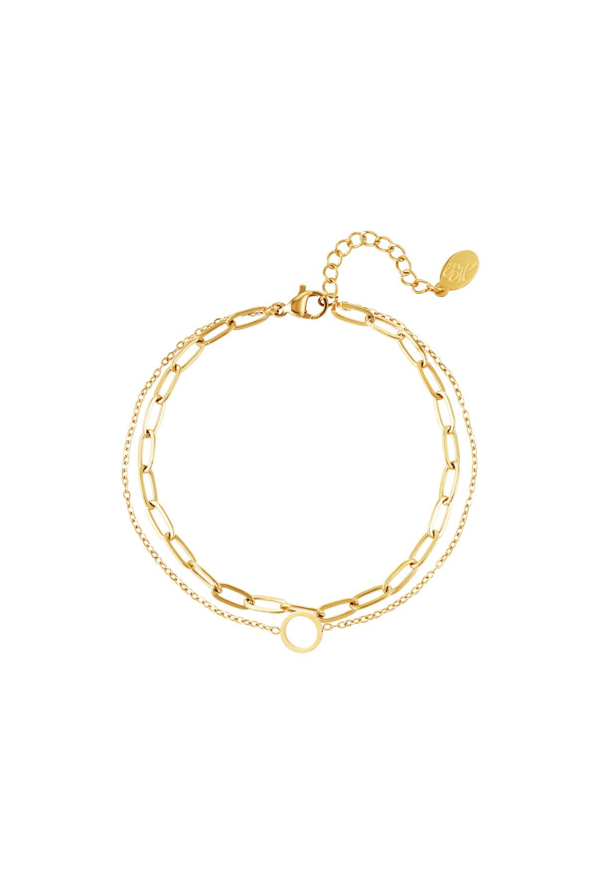 Multi-layered stainless steel bracelet Gold 