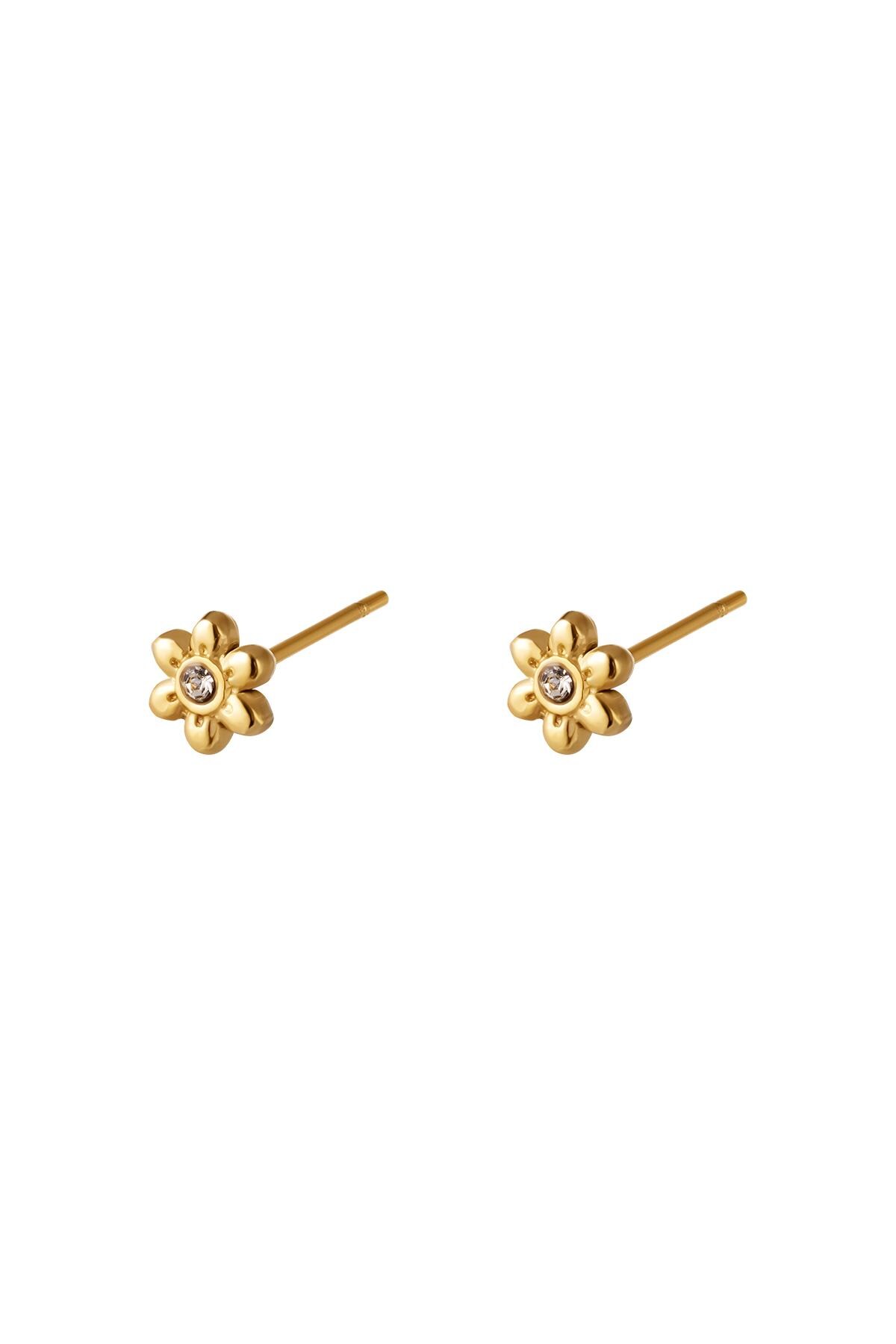 Gold color / Stainless Steel Earstuds Flower Gold Picture2