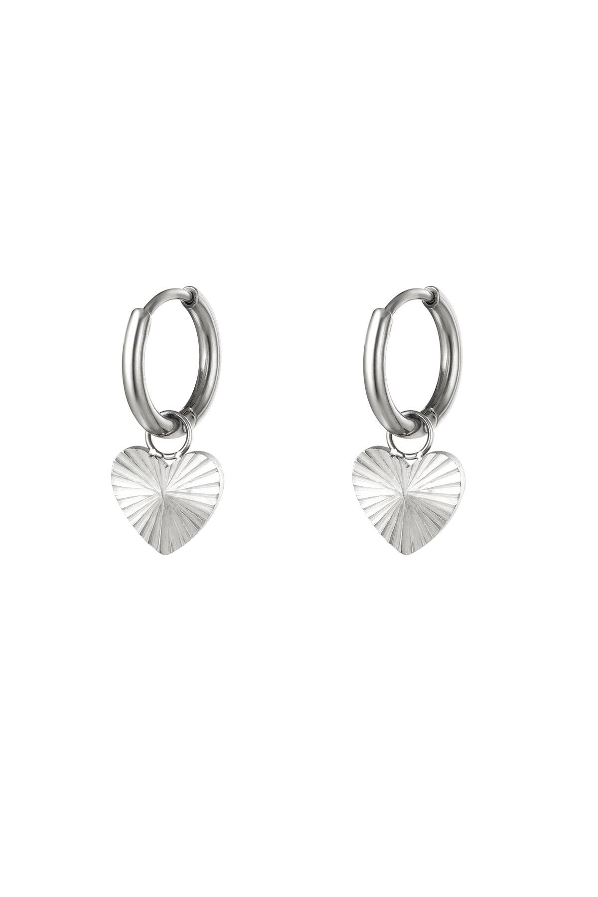 Silver color / Stainles steel earrings heart Silver Stainless Steel Picture2