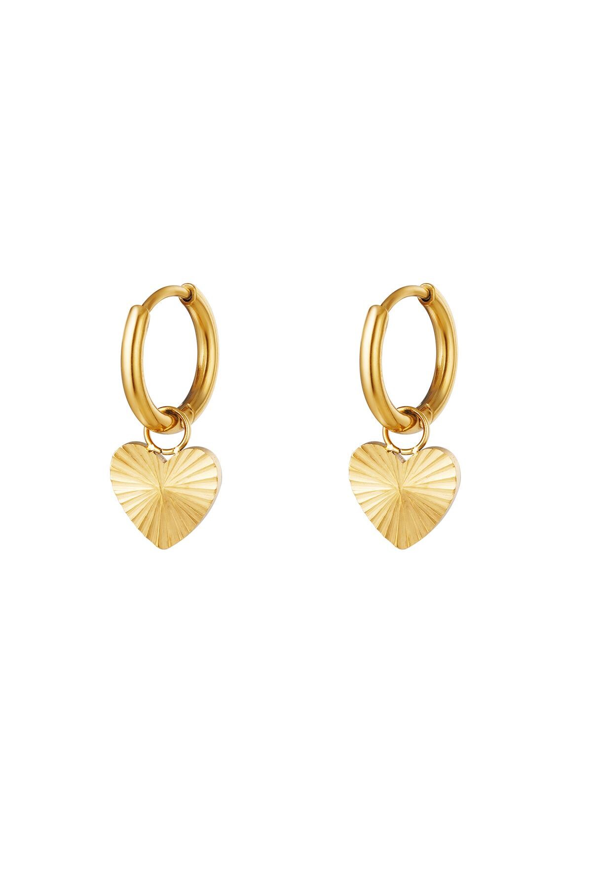 Gold color / Stainles steel earrings heart Gold Stainless Steel 