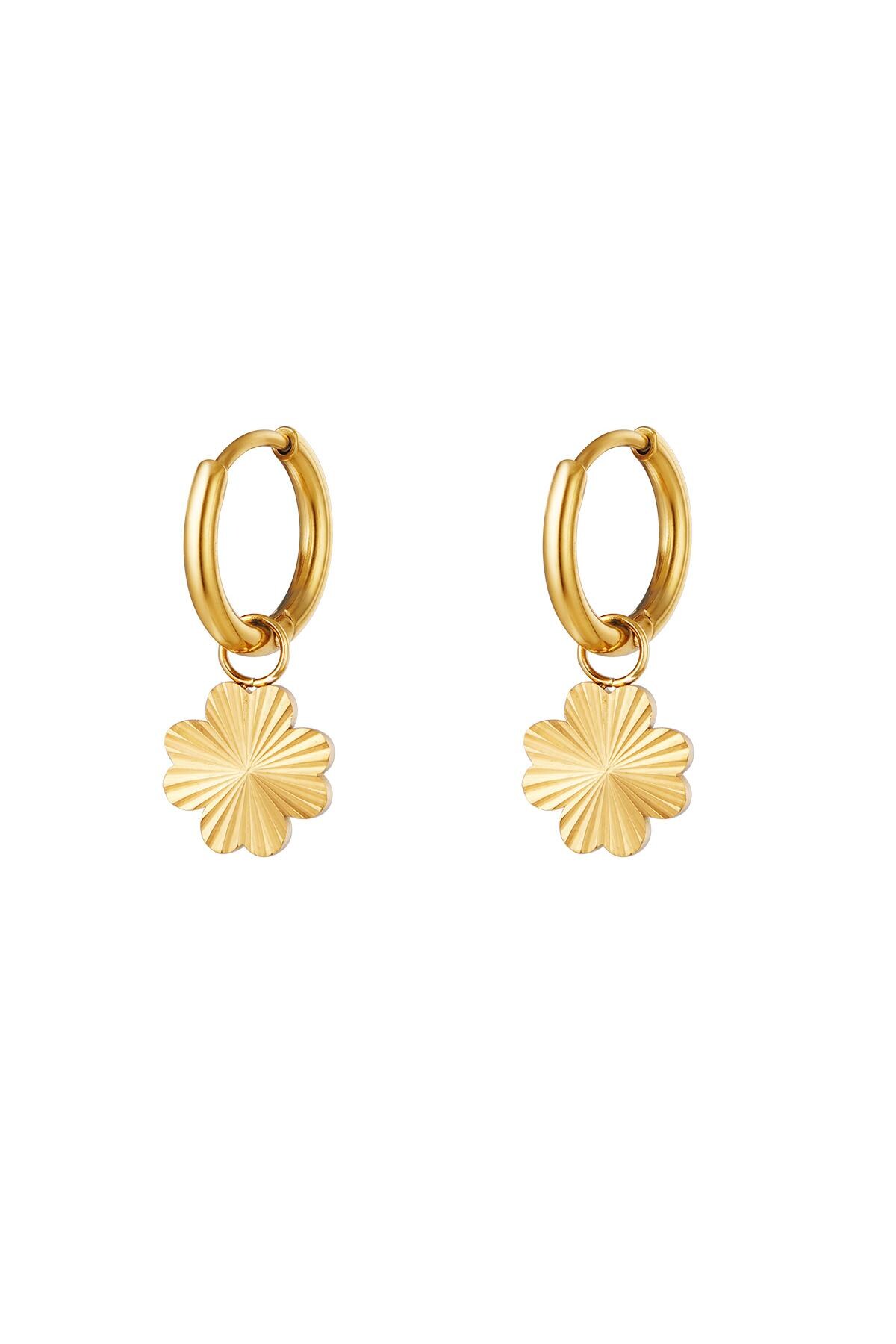 Stainles steel earrings clover Gold Stainless Steel 