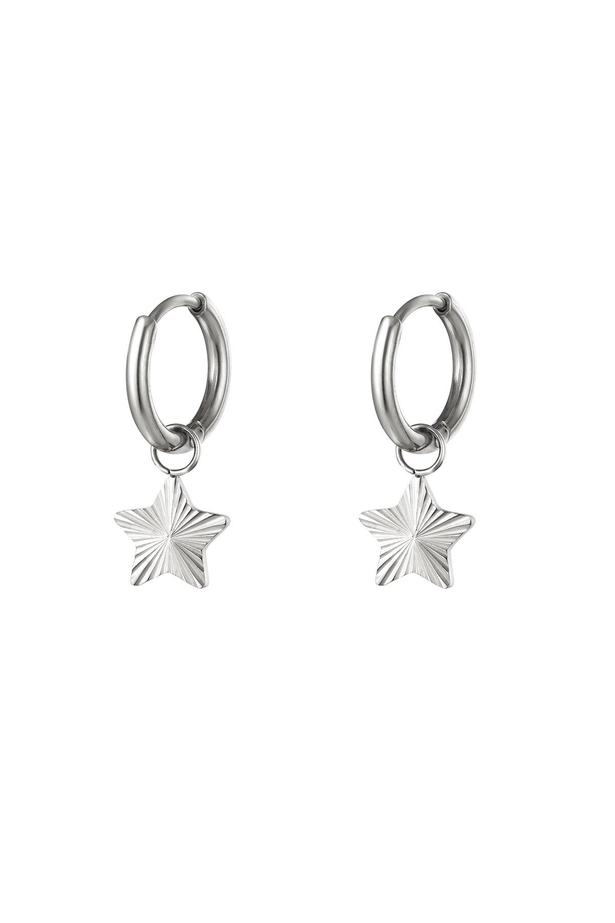 Silver color / Stainles steel earrings star Silver Stainless Steel 