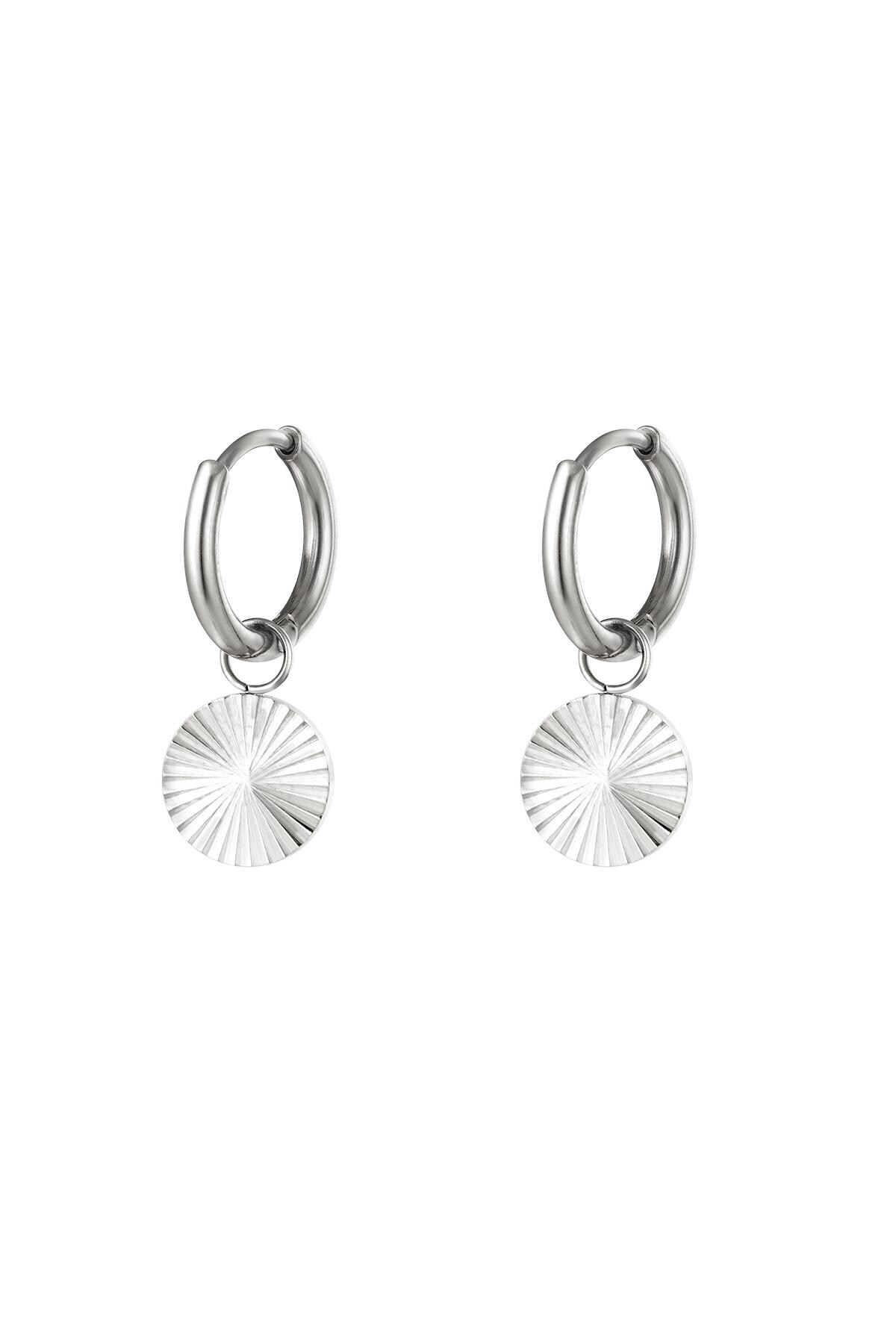 Silver color / Stainless steel earrings circle Silver Picture2