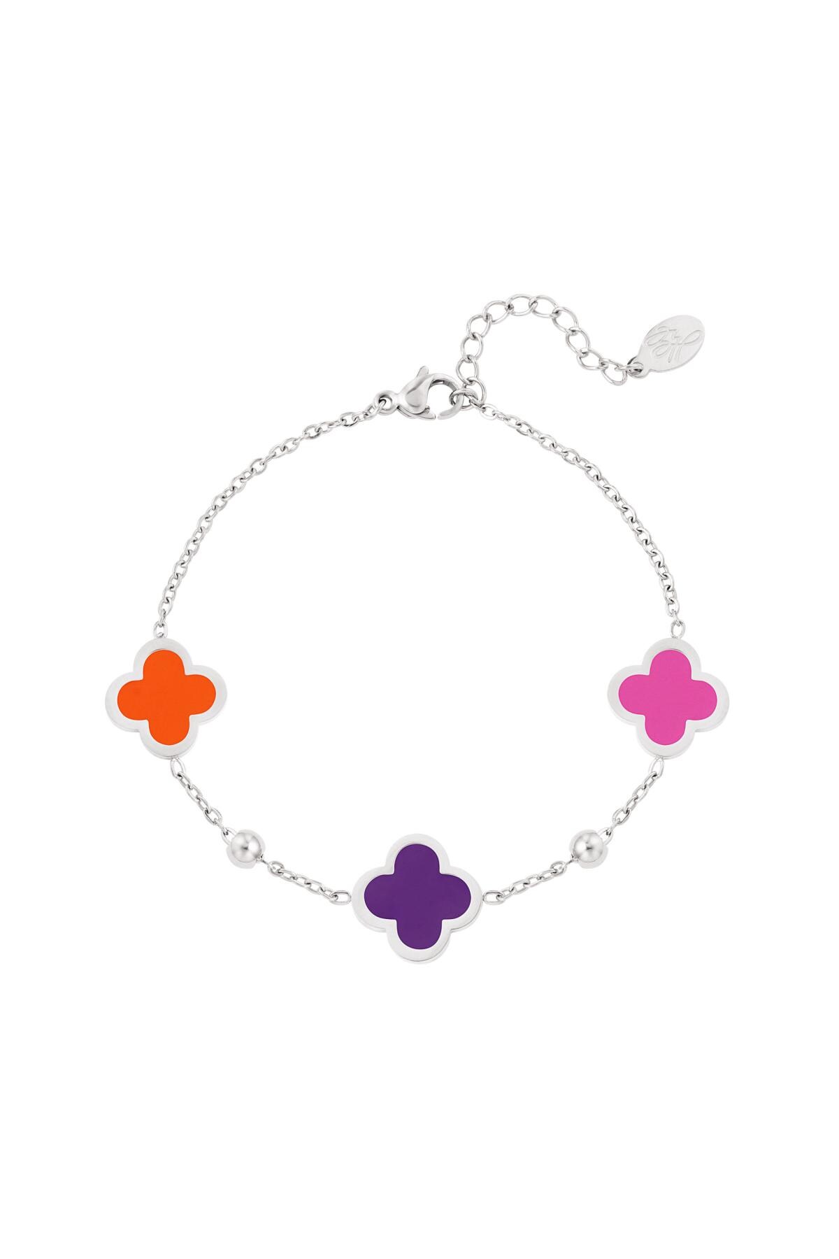 Lilac / Bracelet three clovers Lilac Stainless Steel Picture4