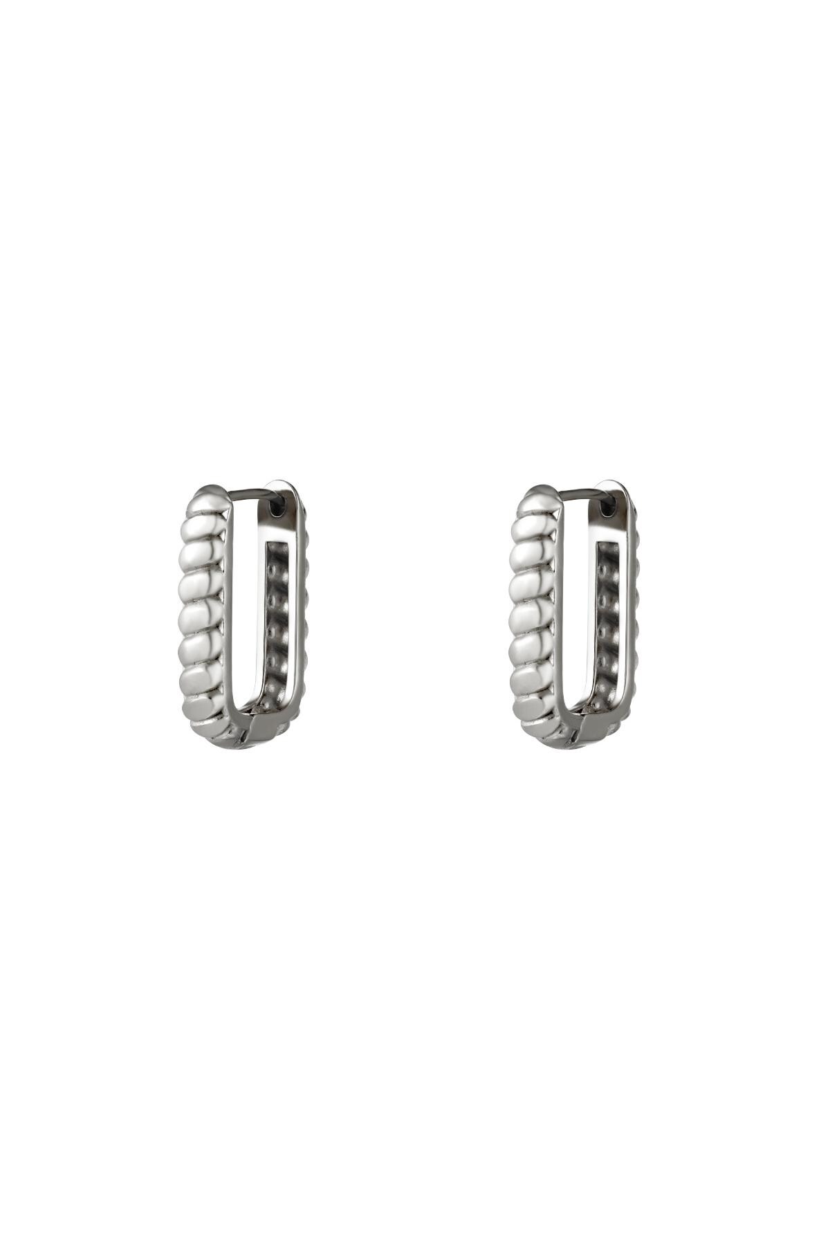 Baquette rectangle earrings small  Silver Stainless Steel 