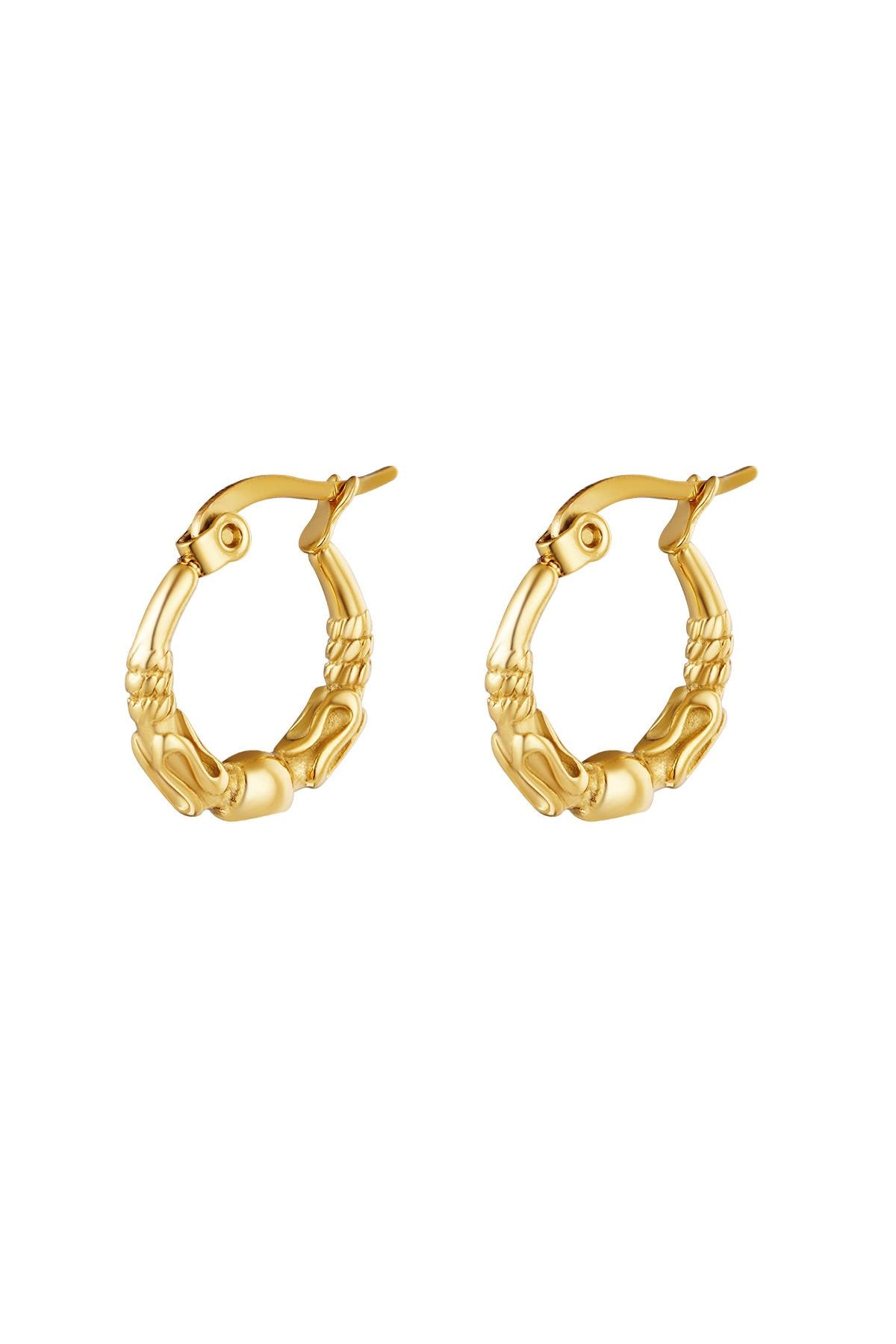 Stainless steel hoop earrings Gold h5 