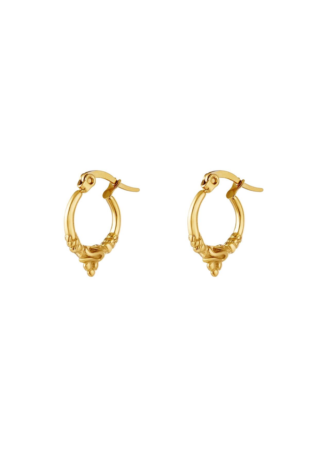 Earrings vintage style Gold Stainless Steel h5 